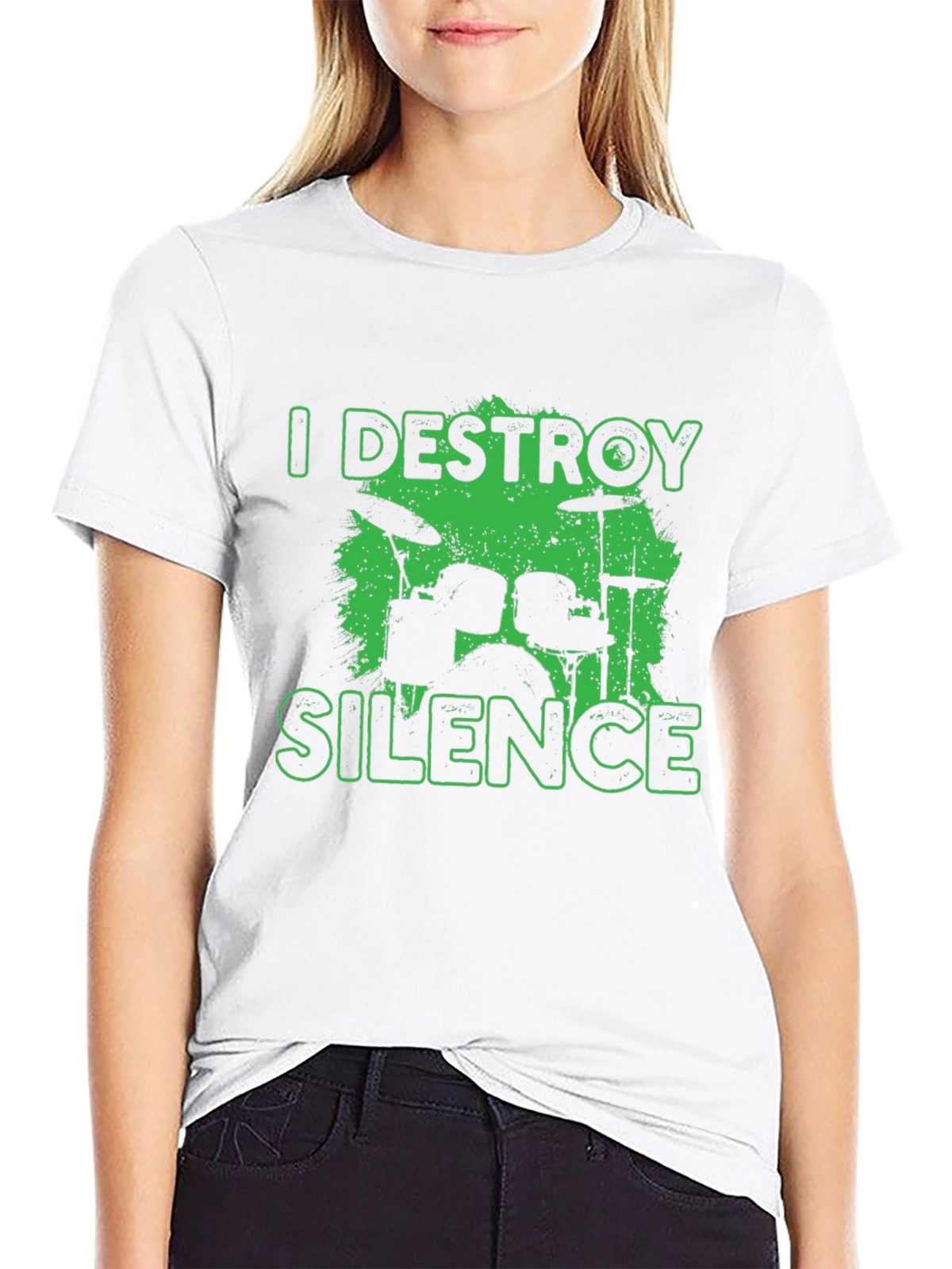 I Destroy Silence Drummer Black T-Shirt
