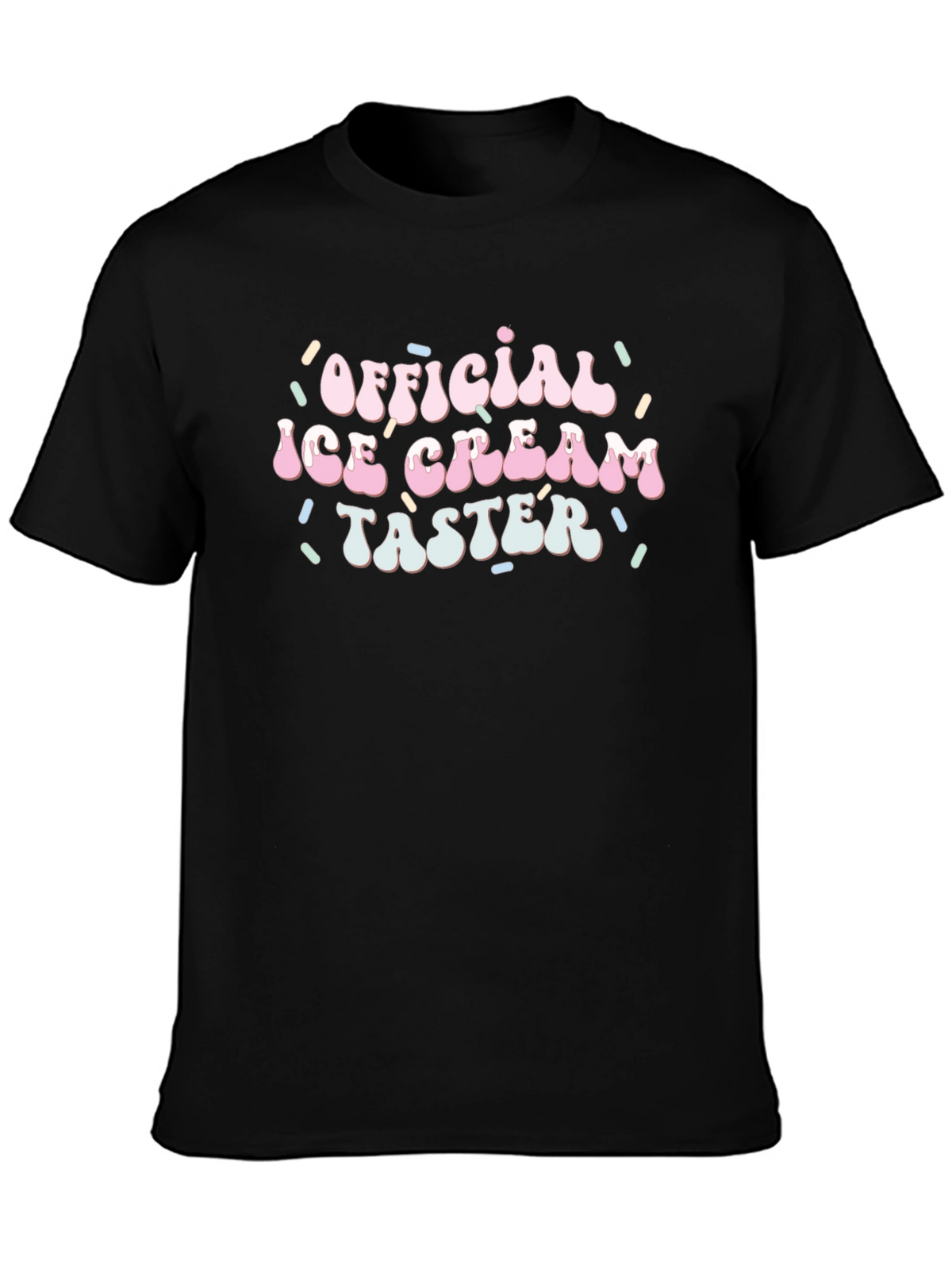 Official Ice Cream Taster Black Cotton T-Shirt