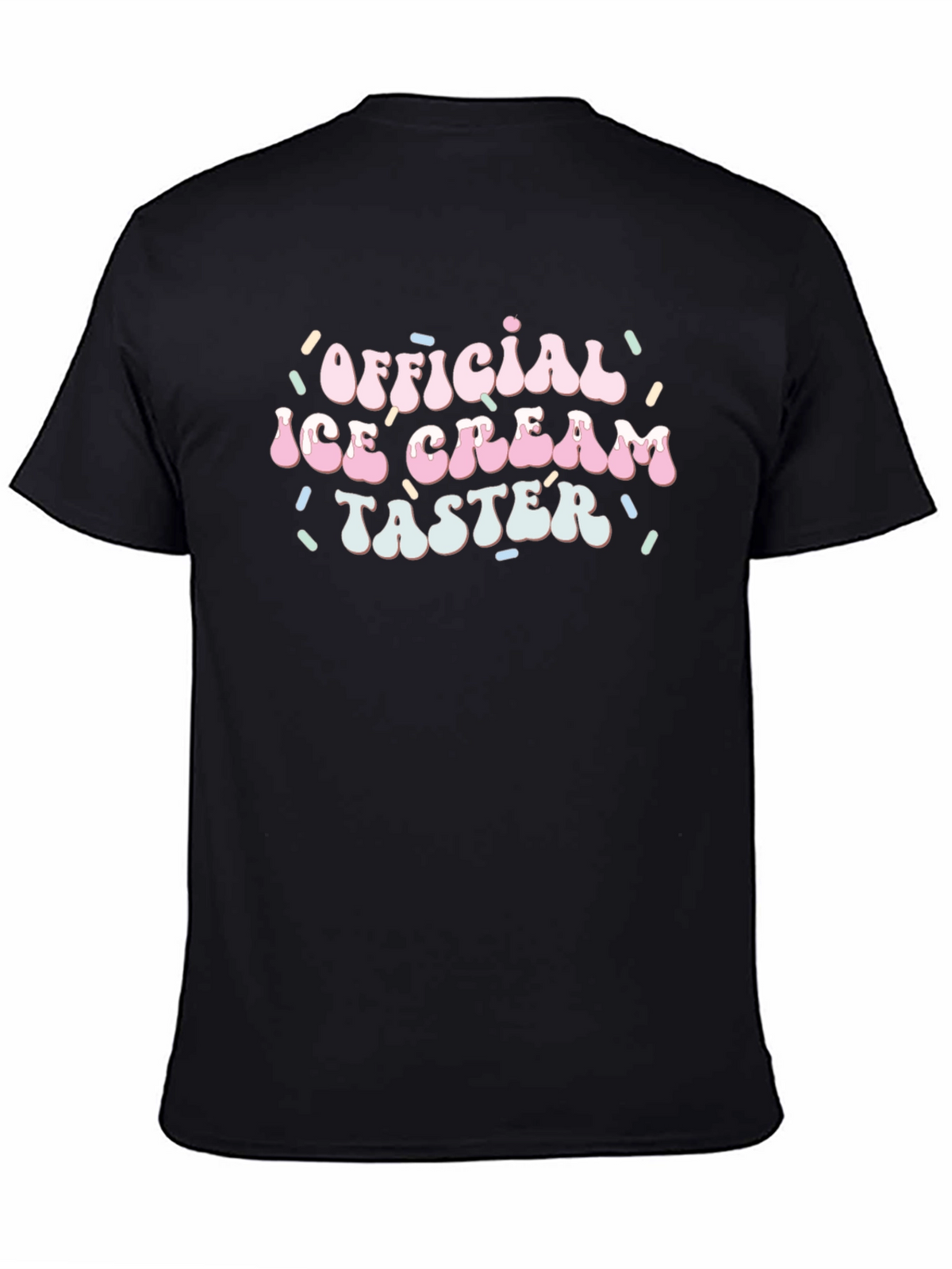 Official Ice Cream Taster Black Cotton T-Shirt
