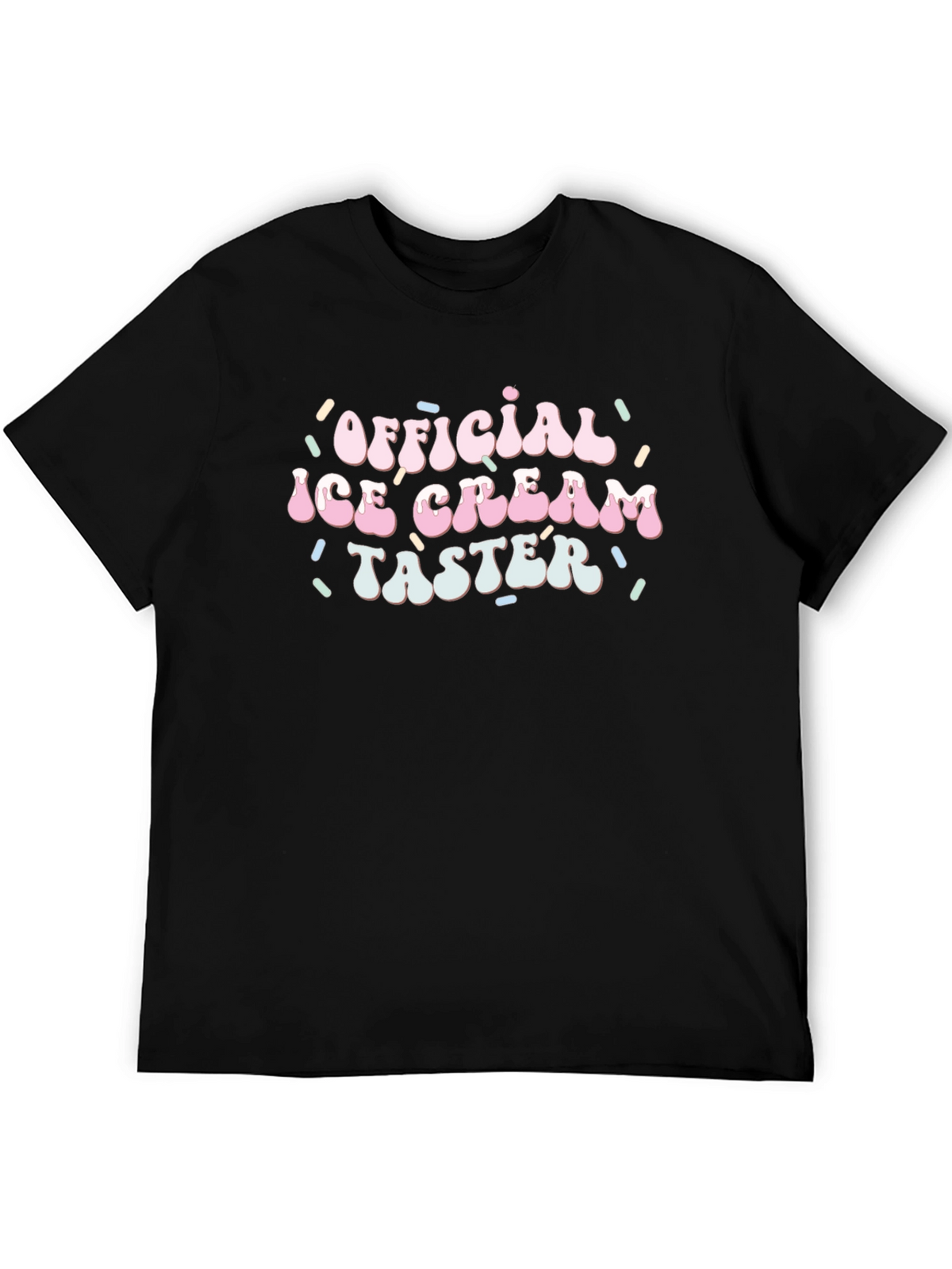 Official Ice Cream Taster Black Cotton T-Shirt
