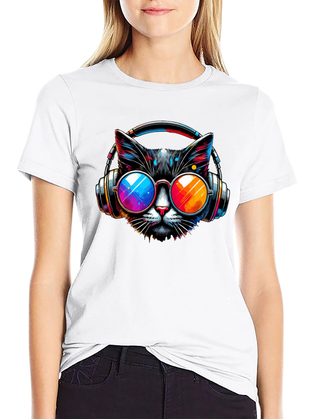 Cool Cat T-Shirt - Headphones & Sunglasses