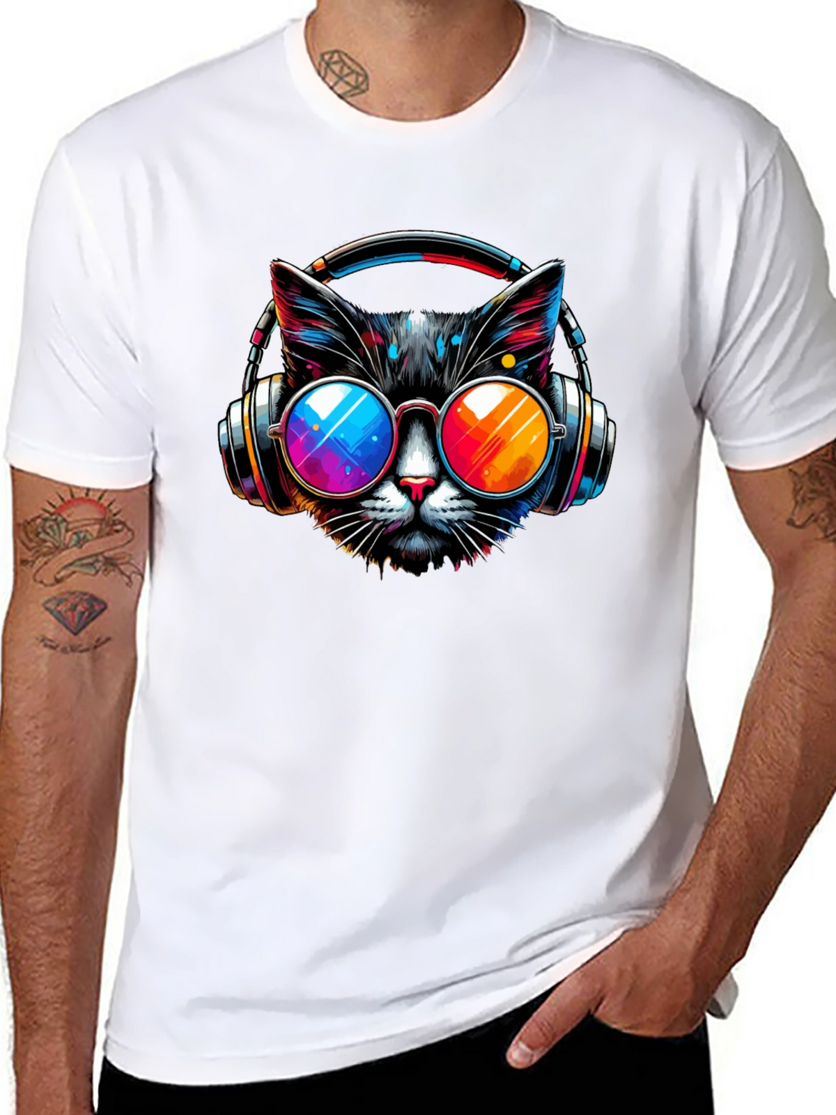 Cool Cat T-Shirt - Headphones & Sunglasses