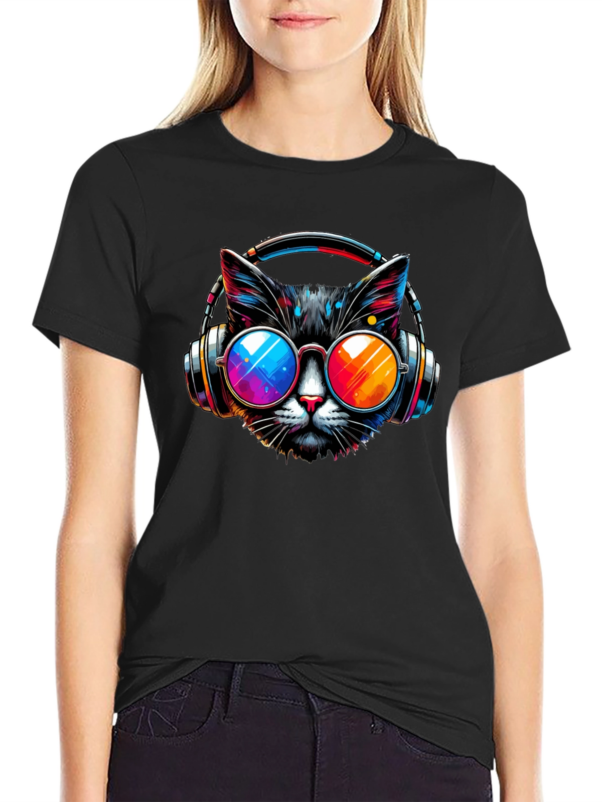 Cool Cat T-Shirt - Headphones & Sunglasses