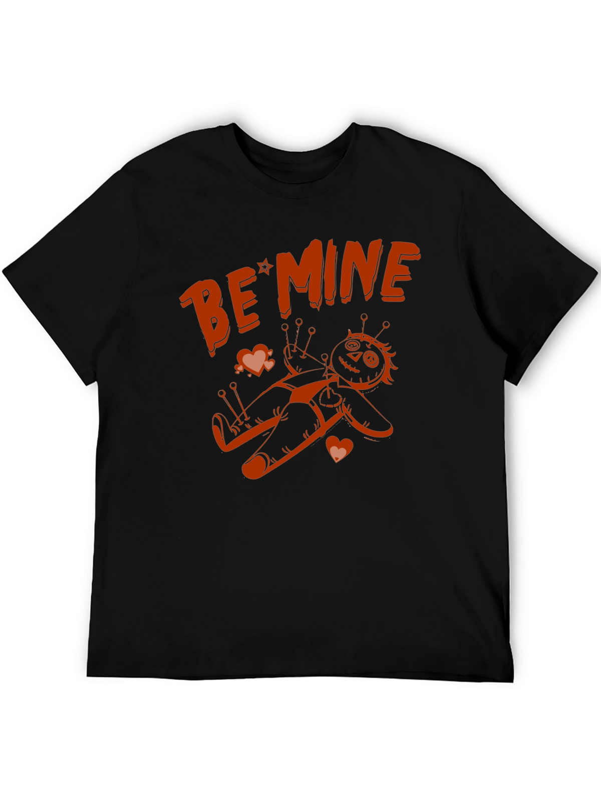 Be Mine Voodoo Doll Graphic Tee - Black