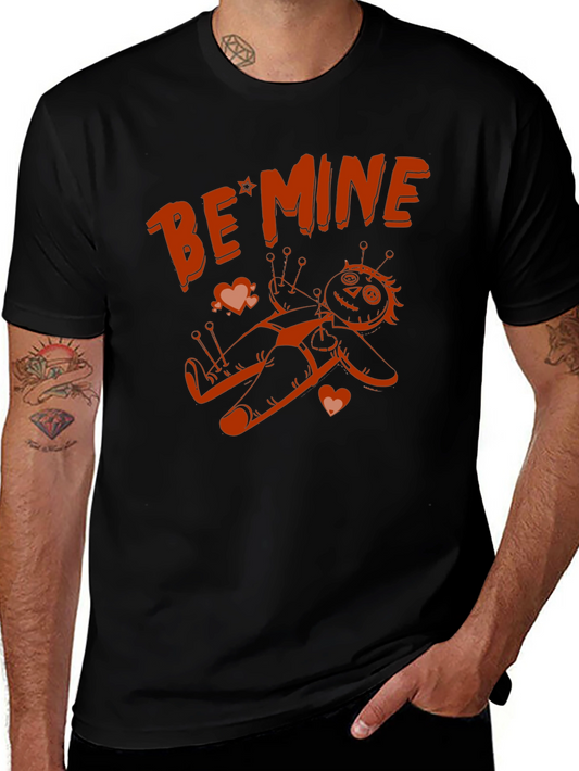 Be Mine Voodoo Doll Graphic Tee - Black