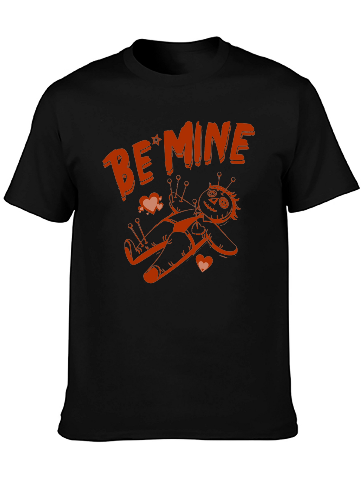 Be Mine Voodoo Doll Graphic Tee - Black
