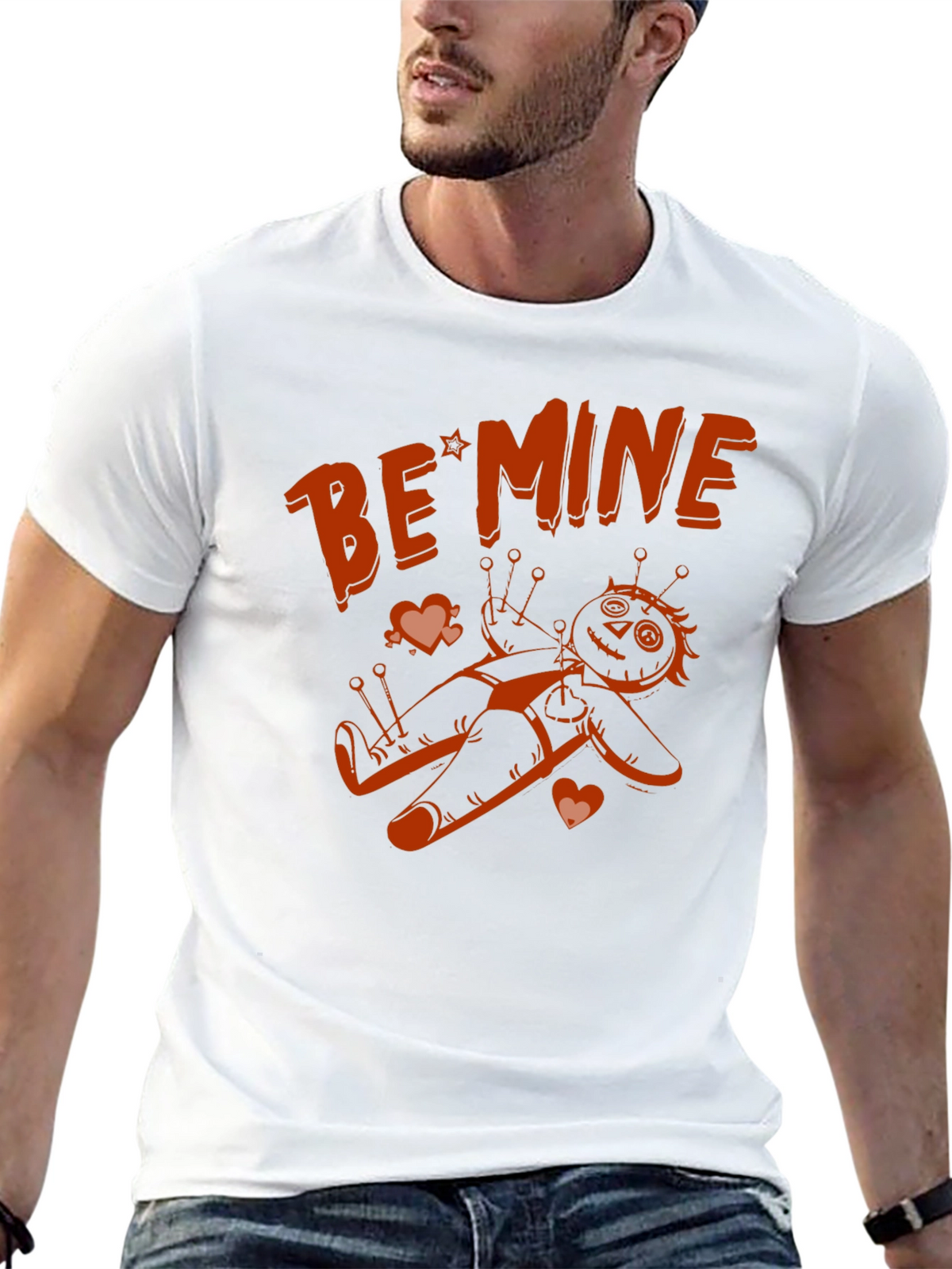 Be Mine Voodoo Doll Graphic Tee - Black