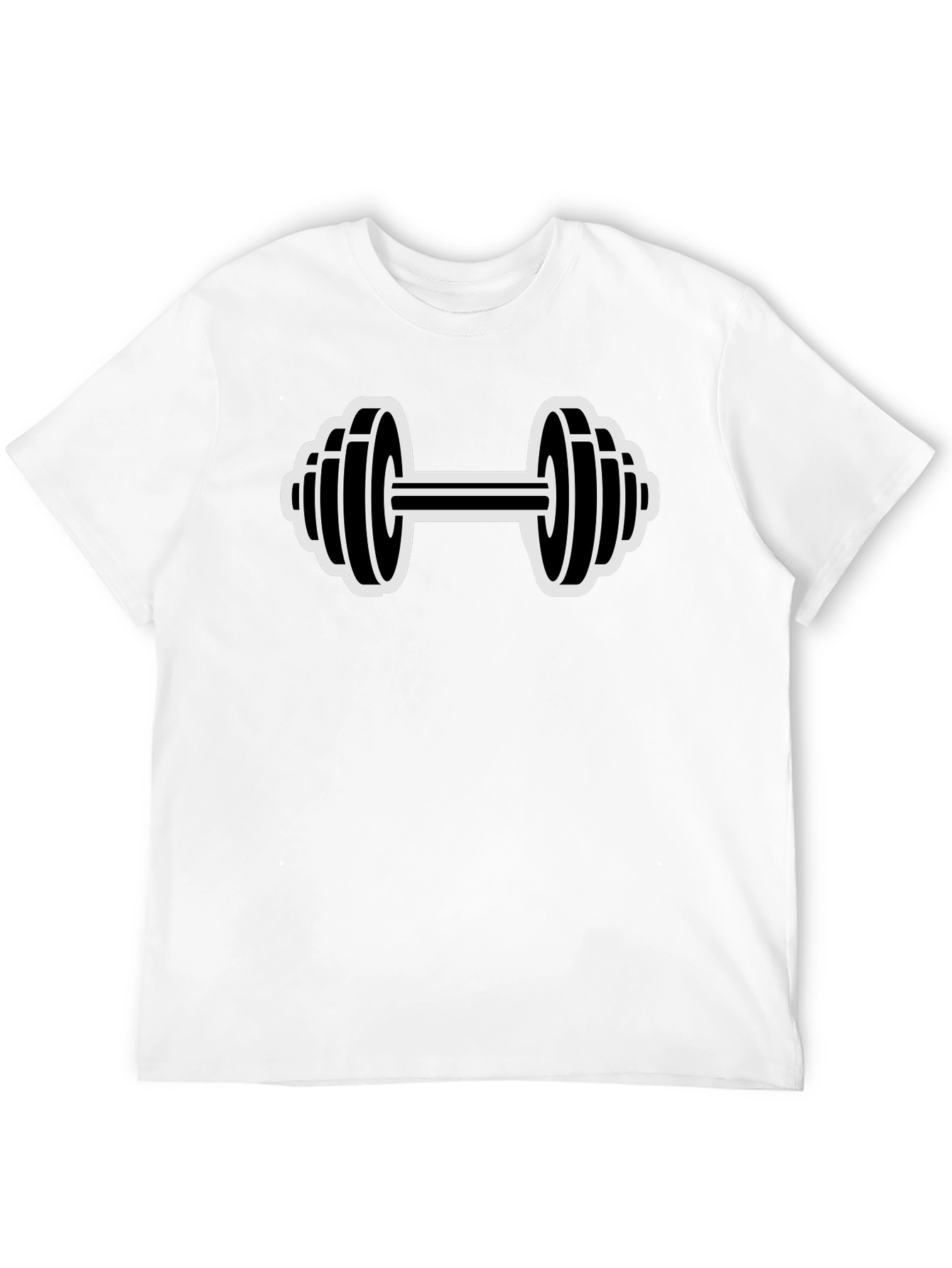Workout Dumbbell Graphic Tee - Black Cotton T-Shirt