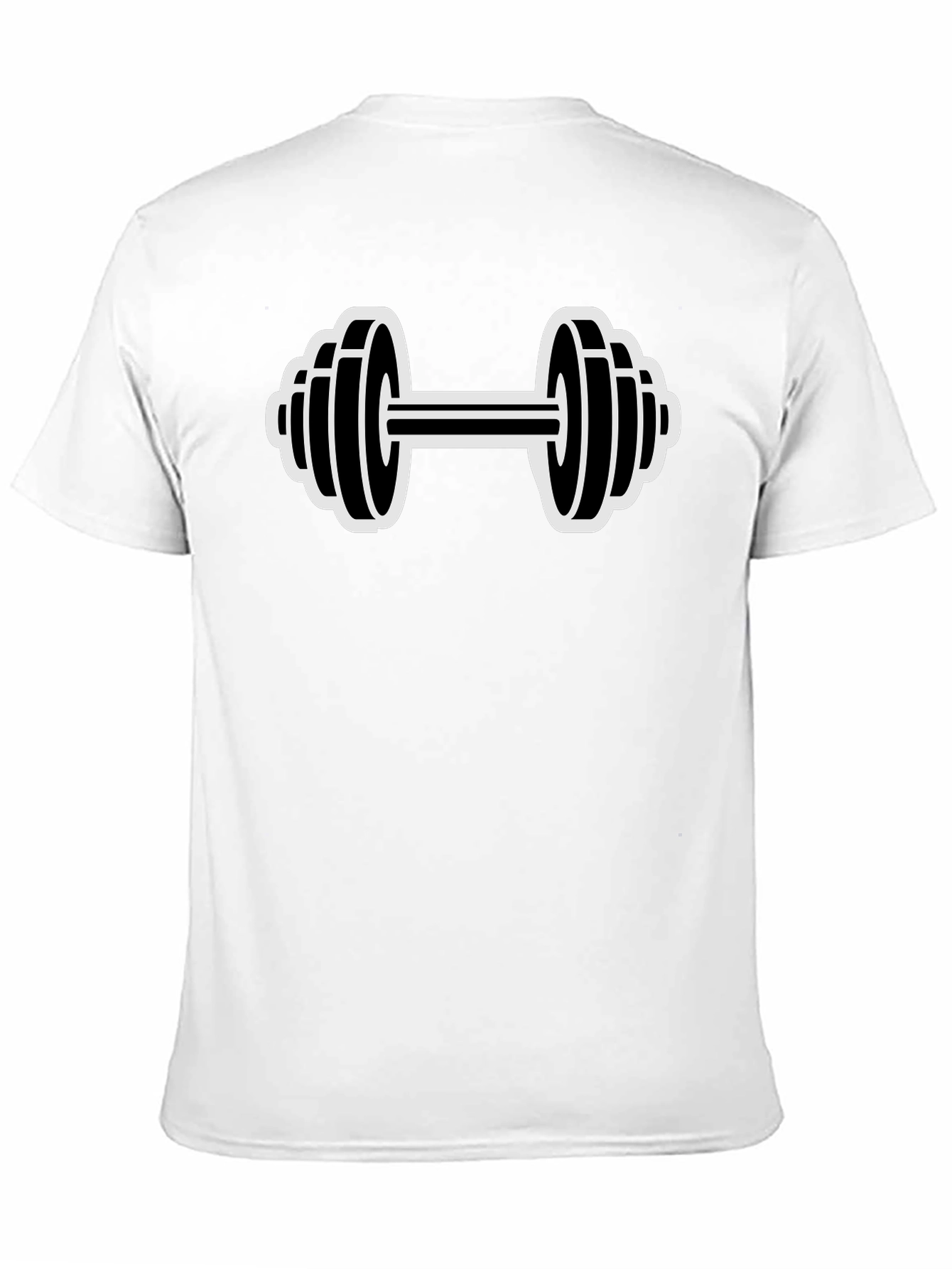 Workout Dumbbell Graphic Tee - Black Cotton T-Shirt