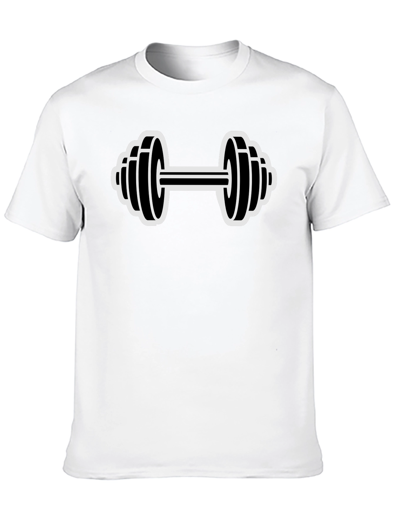Workout Dumbbell Graphic Tee - Black Cotton T-Shirt
