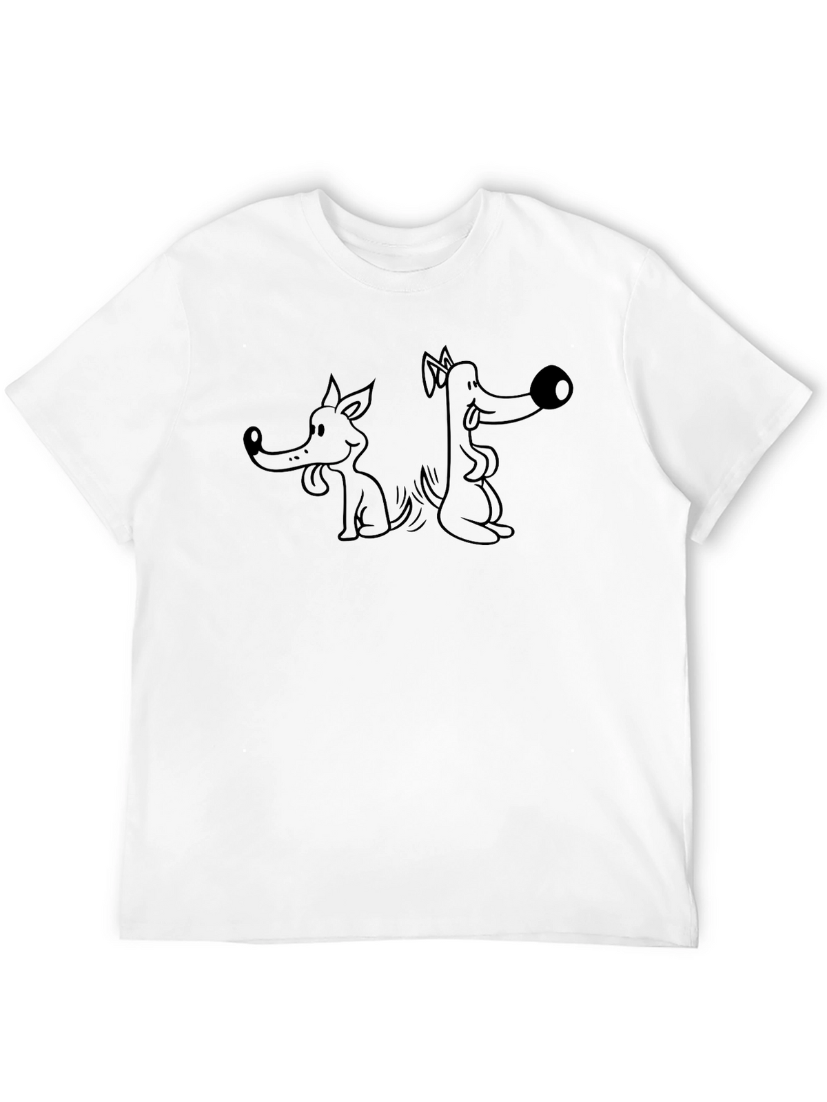 Funny Dog Cartoon Graphic Black T-Shirt