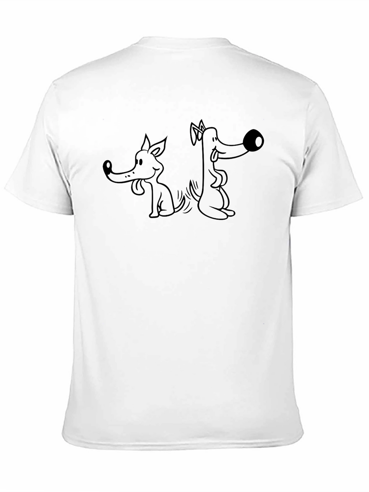 Funny Dog Cartoon Graphic Black T-Shirt
