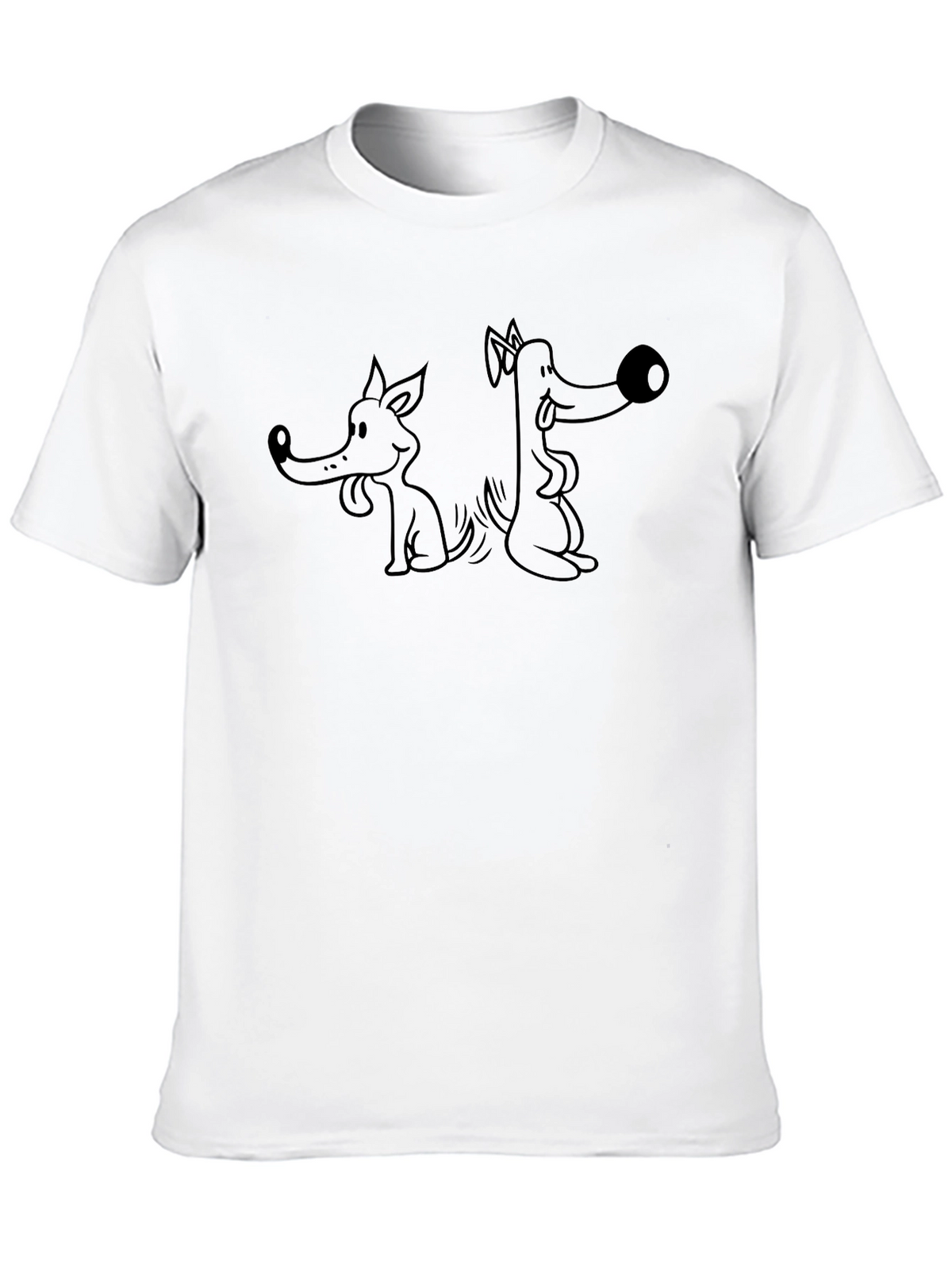 Funny Dog Cartoon Graphic Black T-Shirt