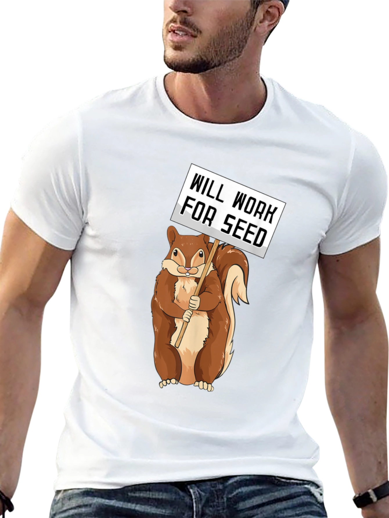 Will Work For Seed Squirrel Tee