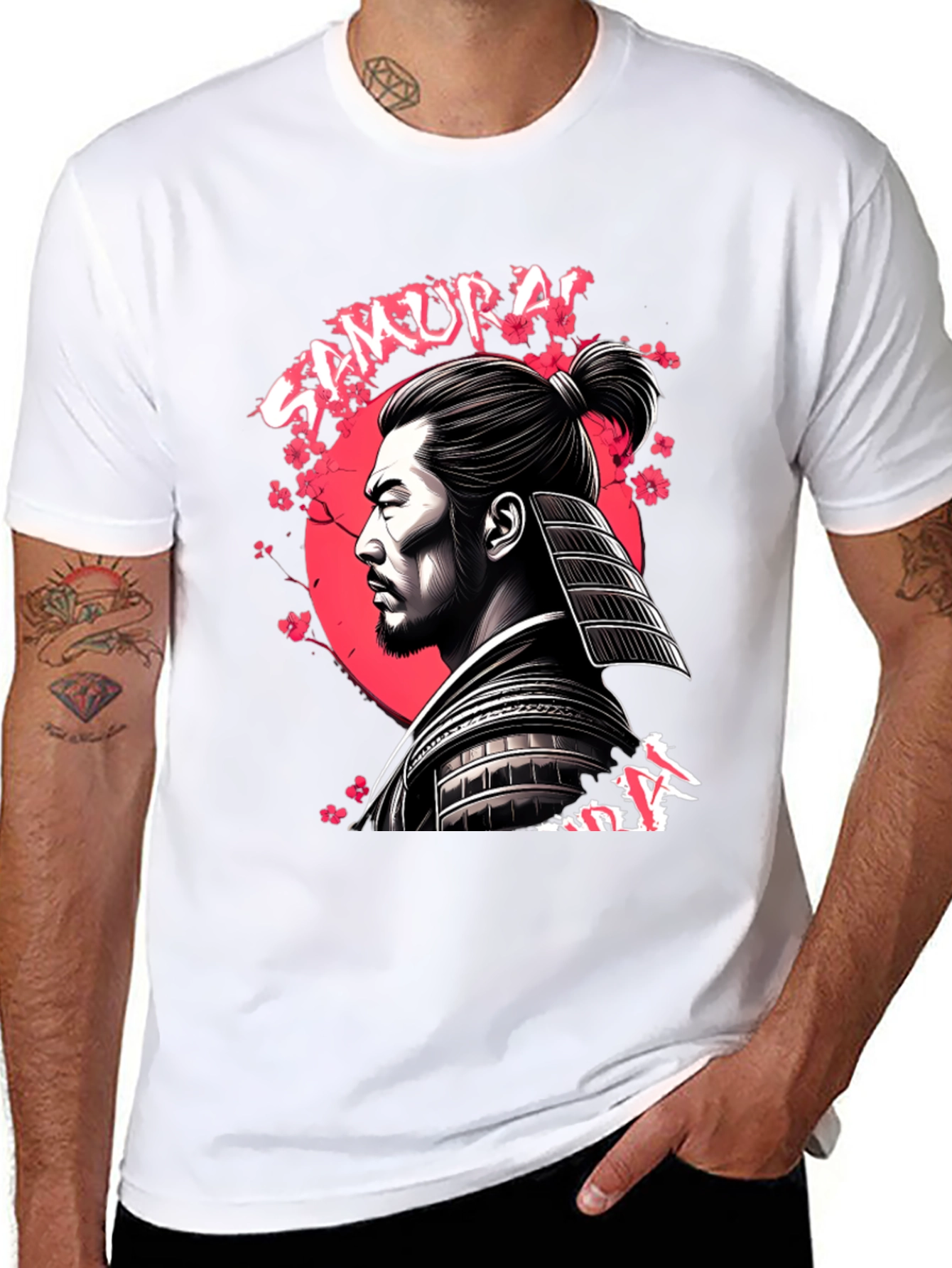 Samurai Warrior Graphic T-Shirt - Black