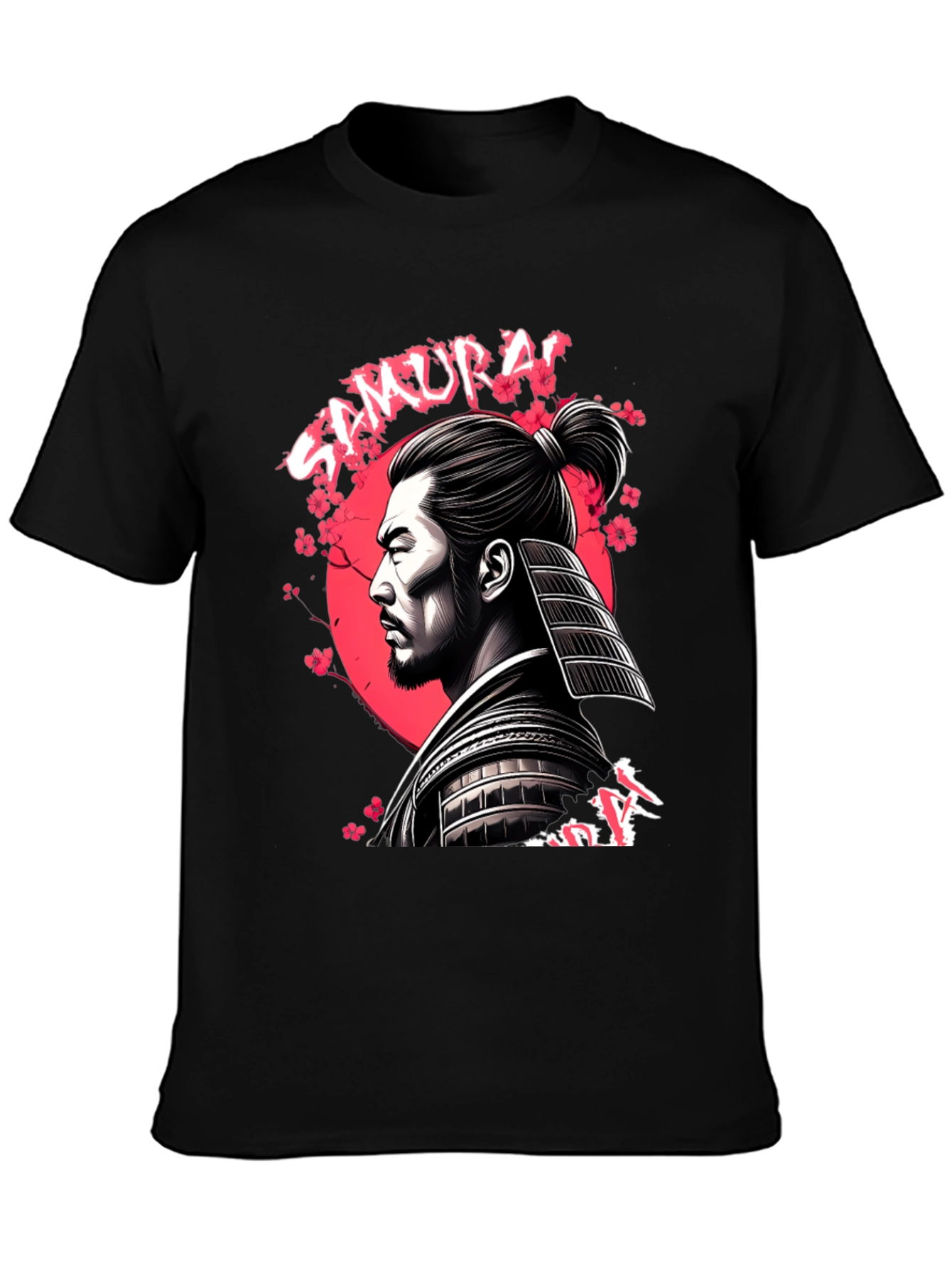 Samurai Warrior Graphic T-Shirt - Black
