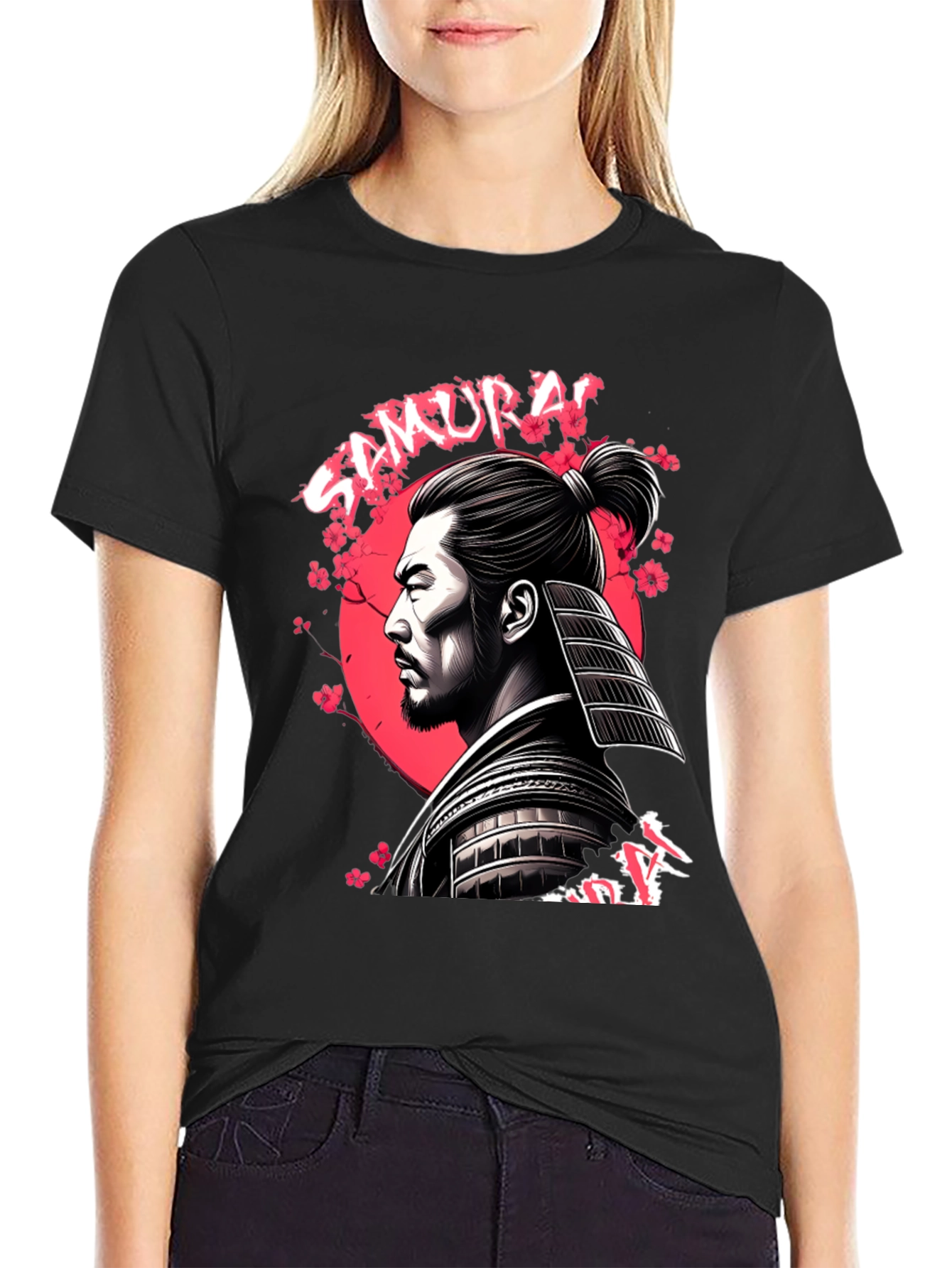 Samurai Warrior Graphic T-Shirt - Black
