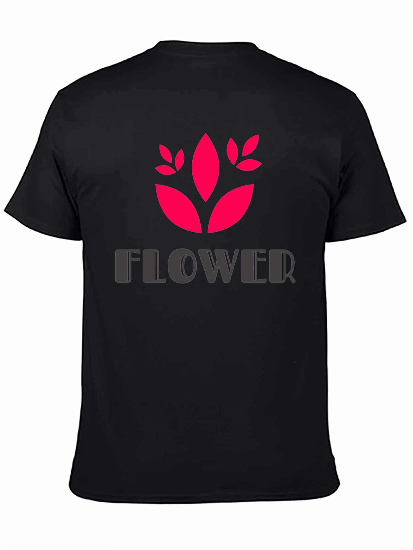 Trendy Black Flower Graphic T-Shirt