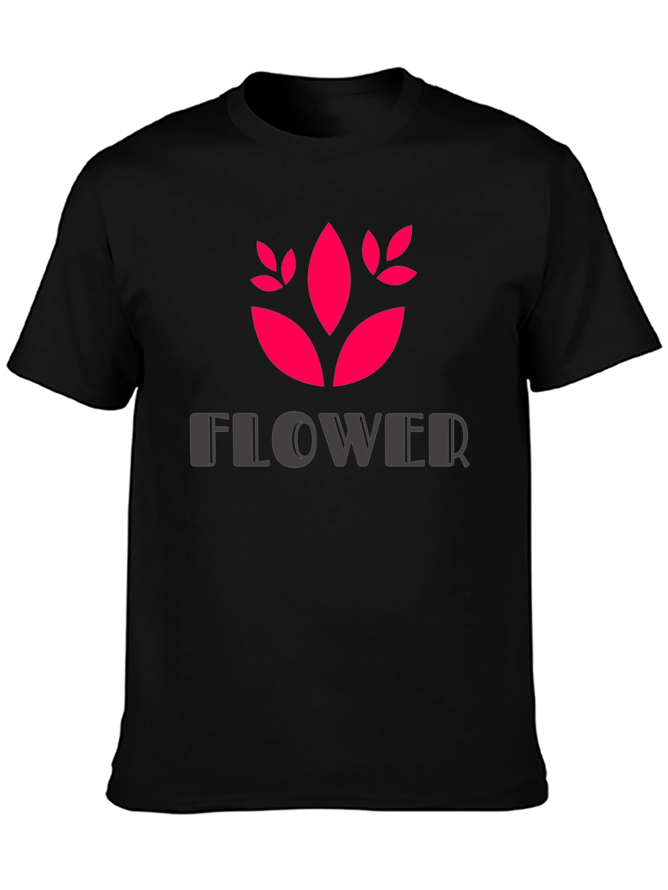 Trendy Black Flower Graphic T-Shirt