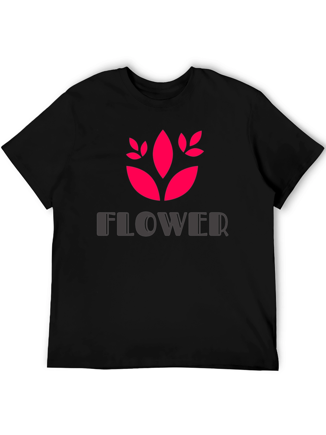 Trendy Black Flower Graphic T-Shirt