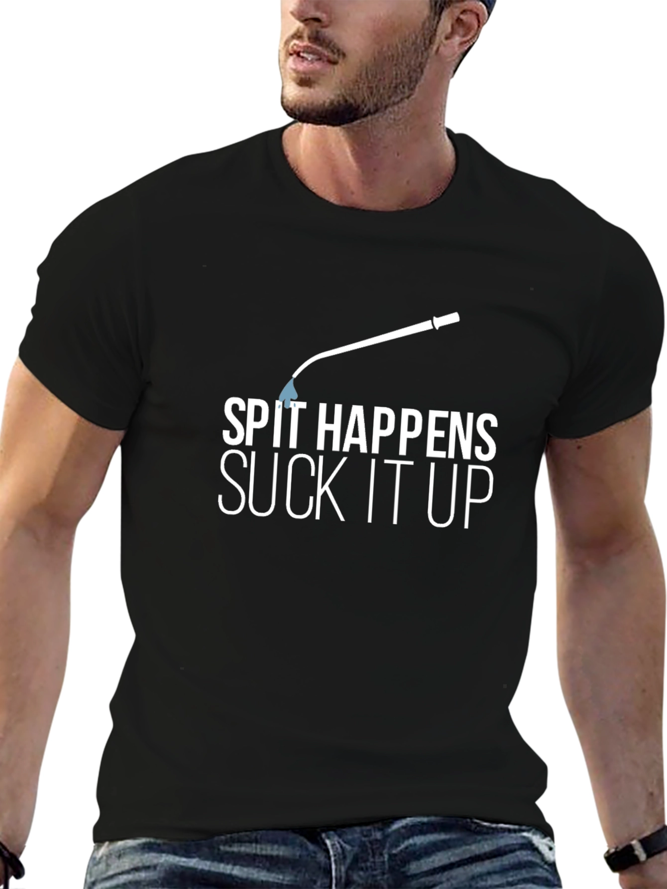 Spit Happens T-Shirt - Funny Sarcastic Humor Tee