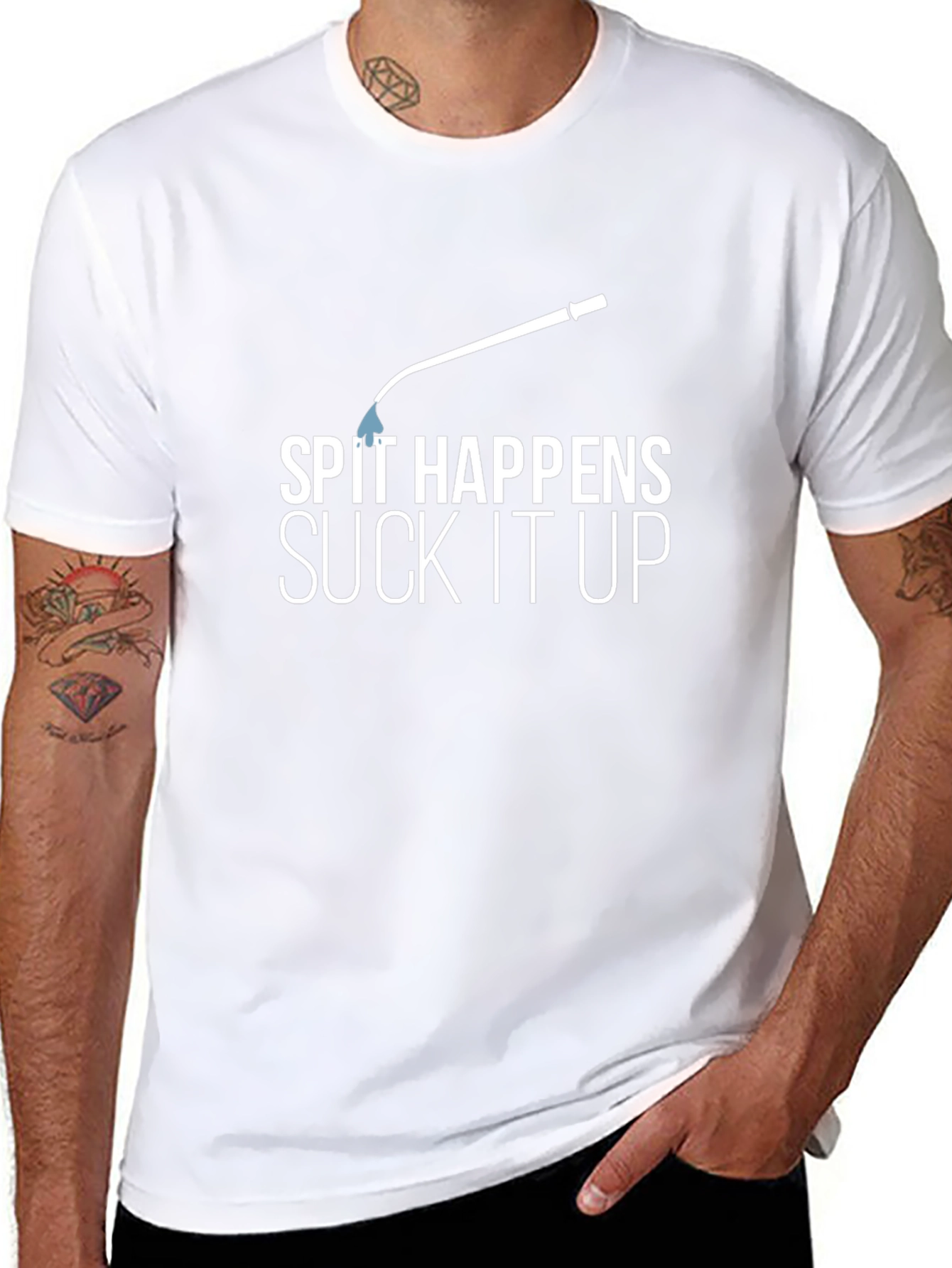 Spit Happens T-Shirt - Funny Sarcastic Humor Tee