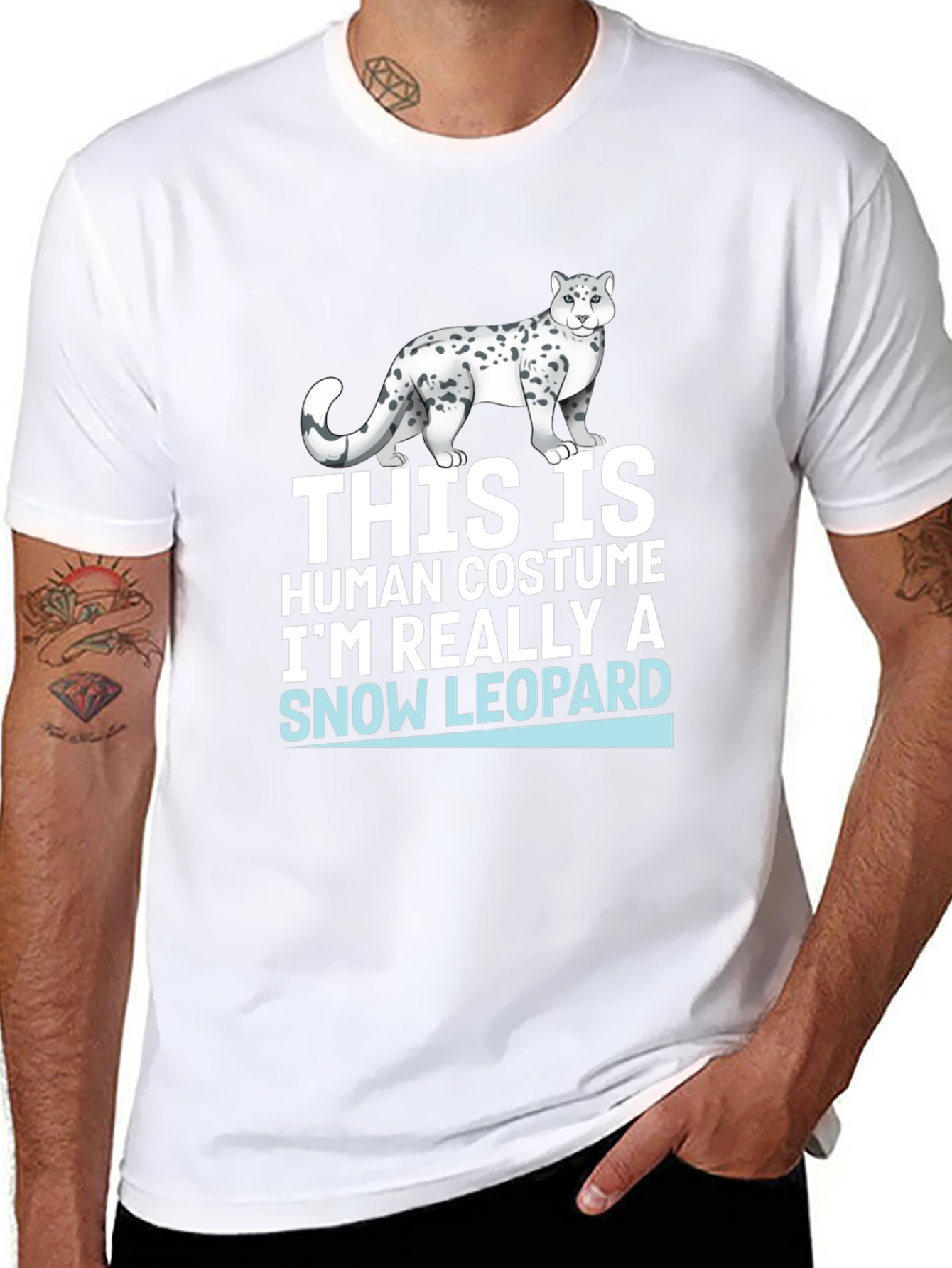 Snow Leopard Human Costume T-Shirt