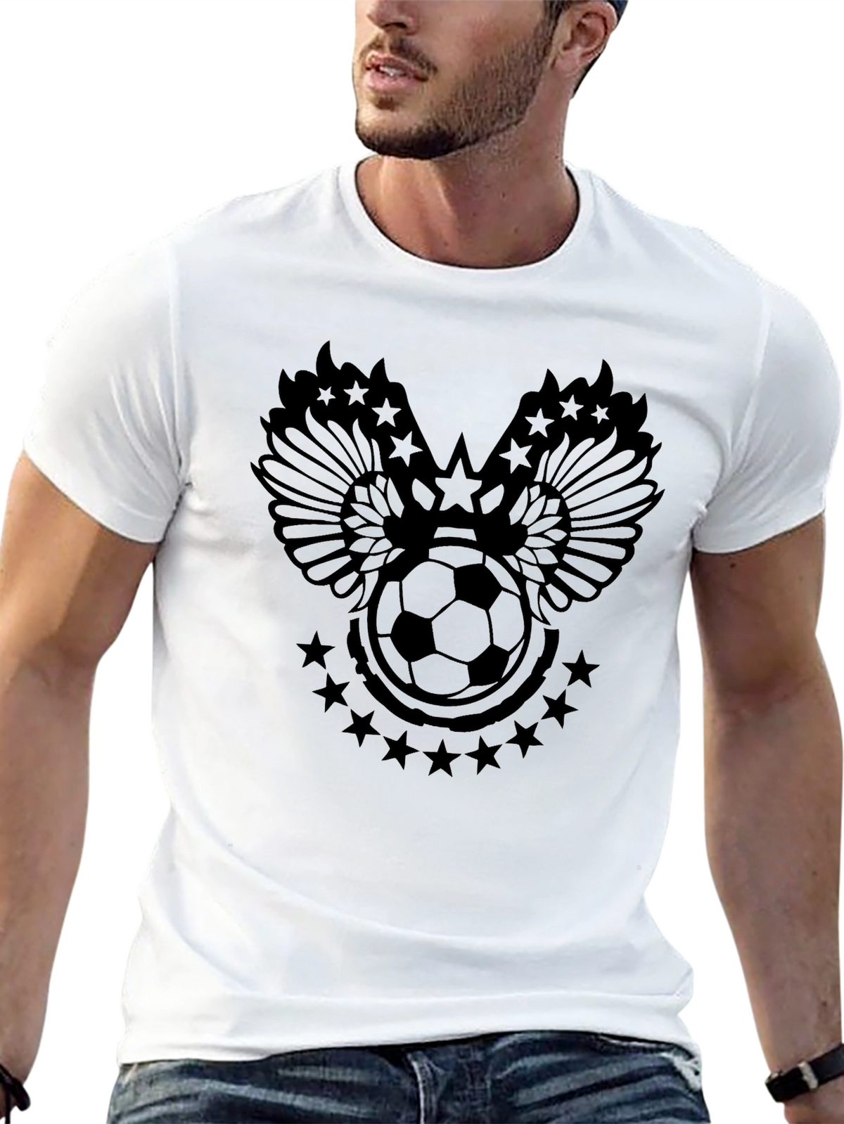 Soccer Ball Wings T-Shirt - Sporty Design