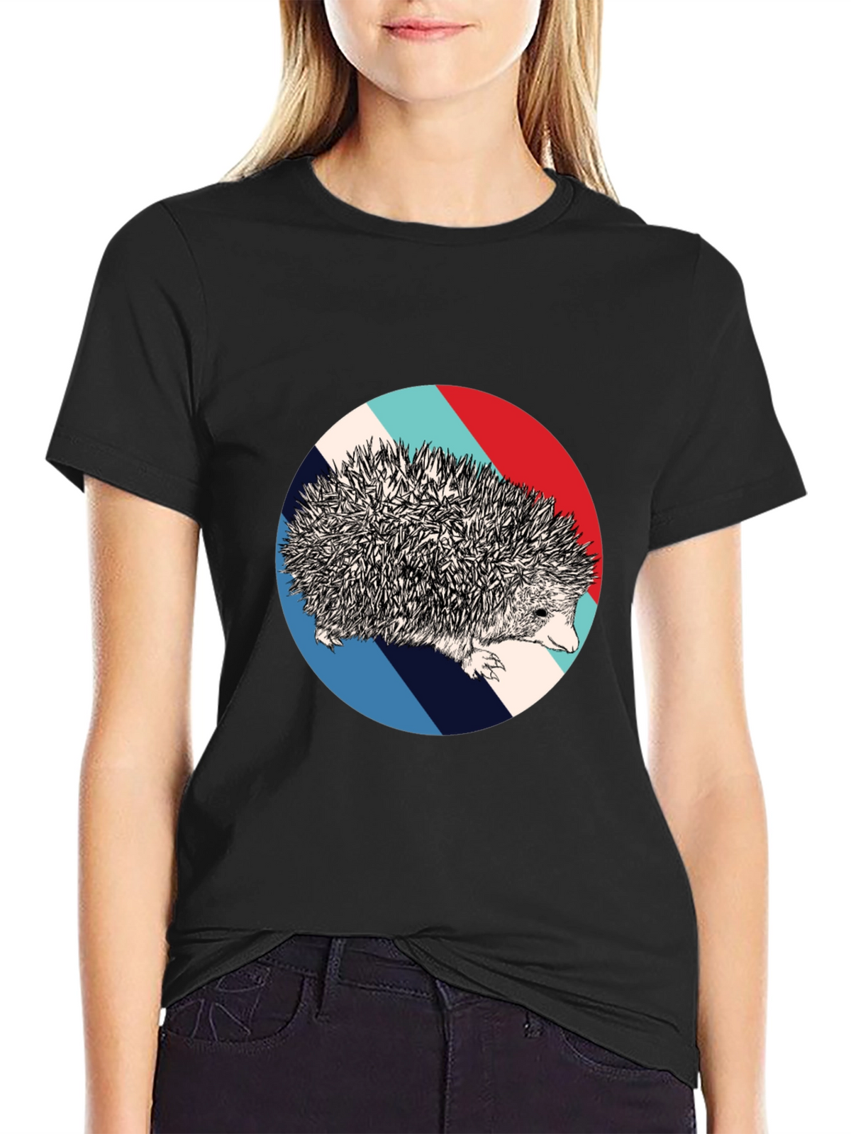 Hedgehog Circle Graphic Tee - Unique Design
