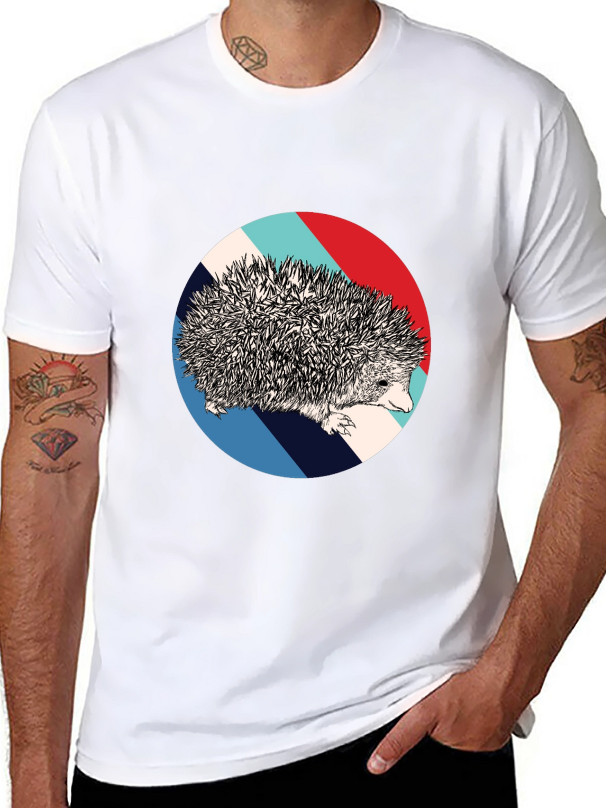 Hedgehog Circle Graphic Tee - Unique Design