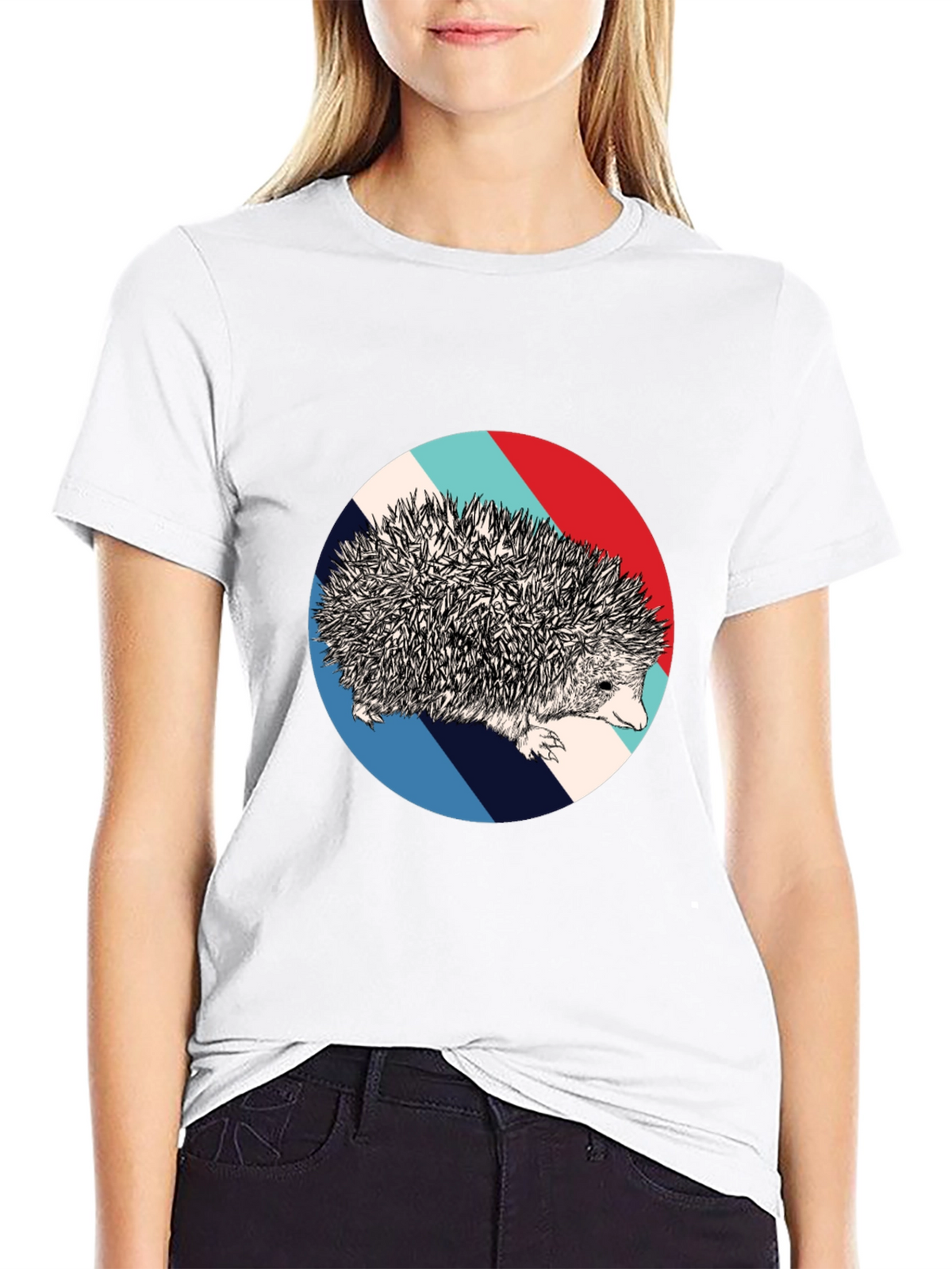 Hedgehog Circle Graphic Tee - Unique Design