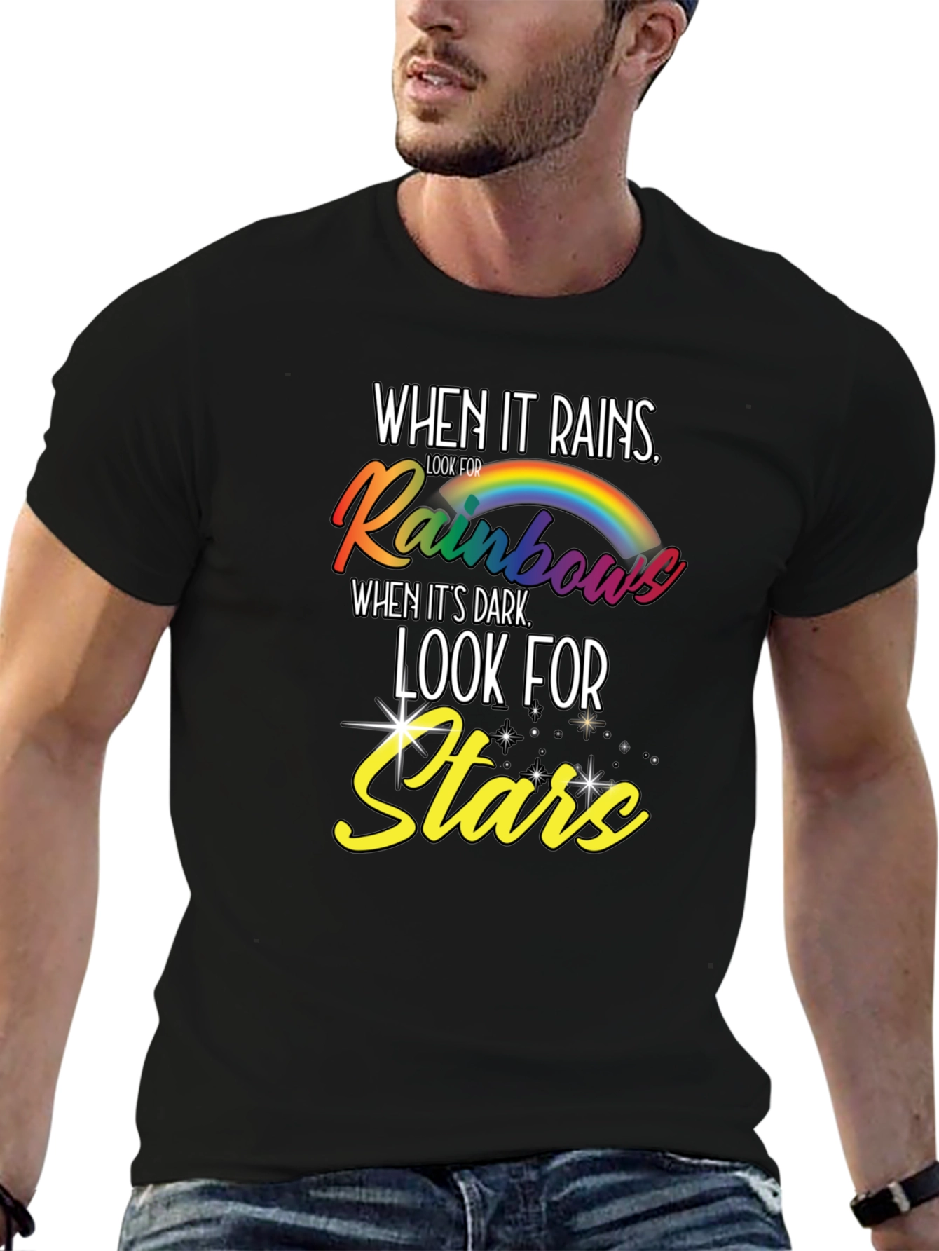 Rainbows and Stars Graphic T-Shirt