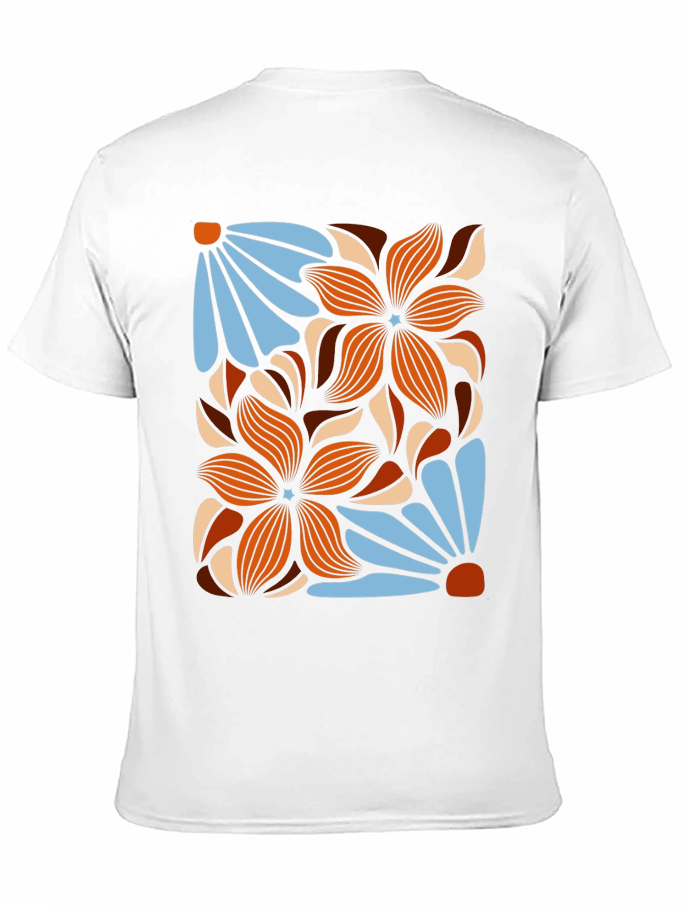 Retro Floral Graphic T-Shirt - Black Cotton Tee