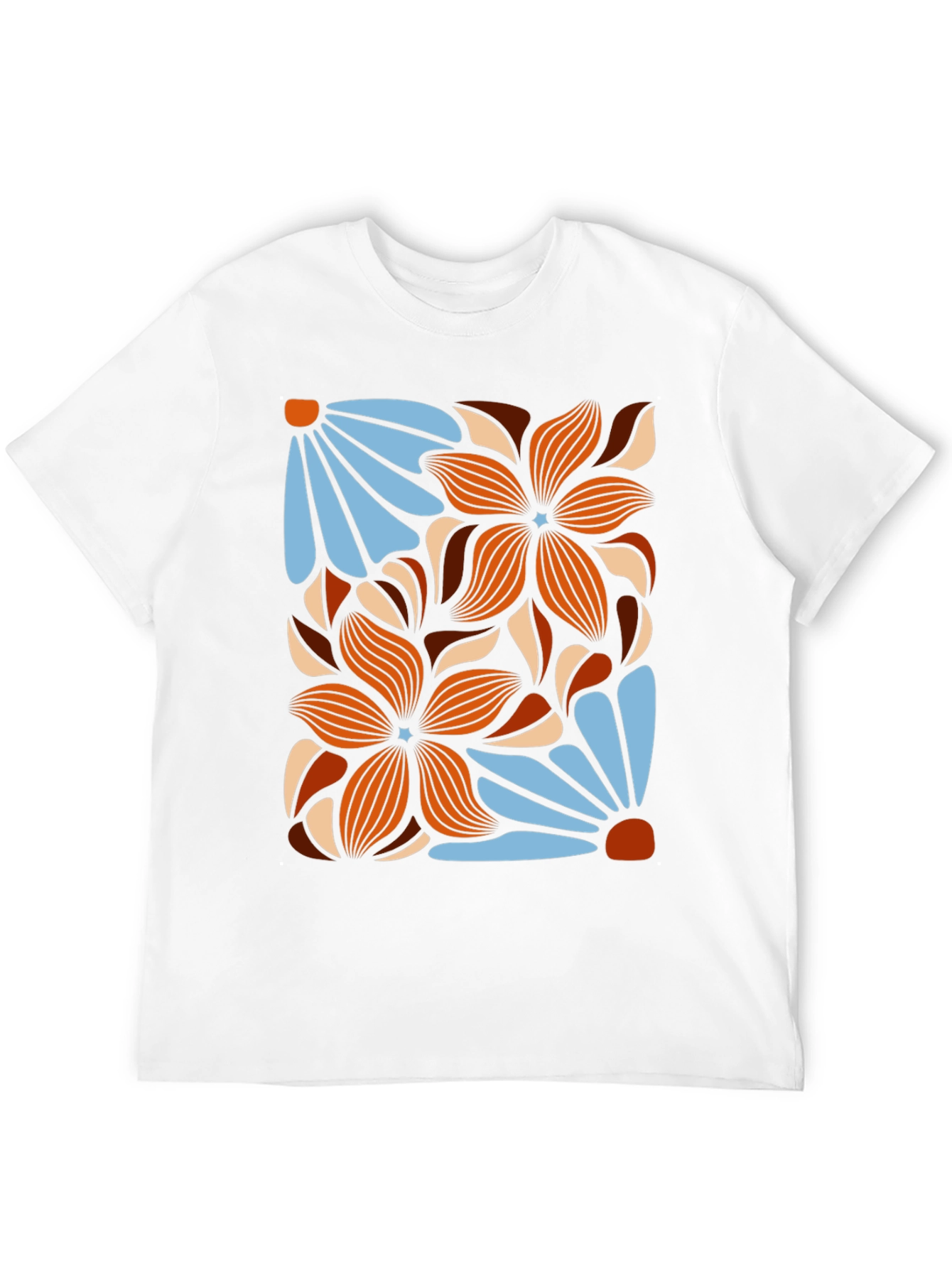 Retro Floral Graphic T-Shirt - Black Cotton Tee