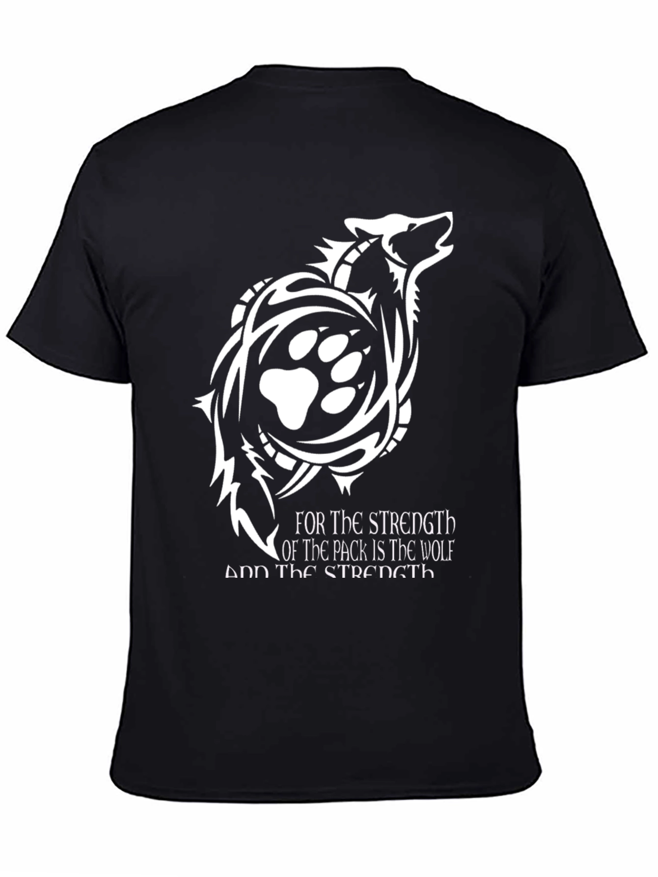 Wolf Pack Strength Graphic Tee - Black