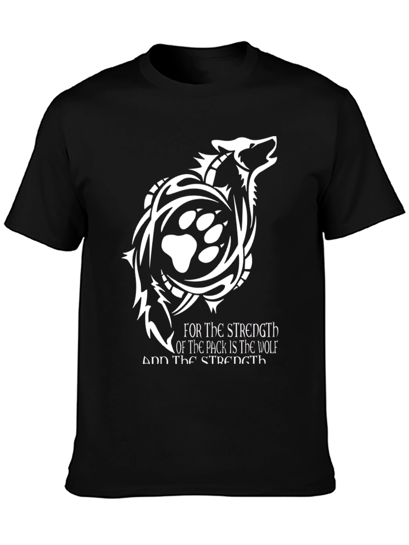 Wolf Pack Strength Graphic Tee - Black
