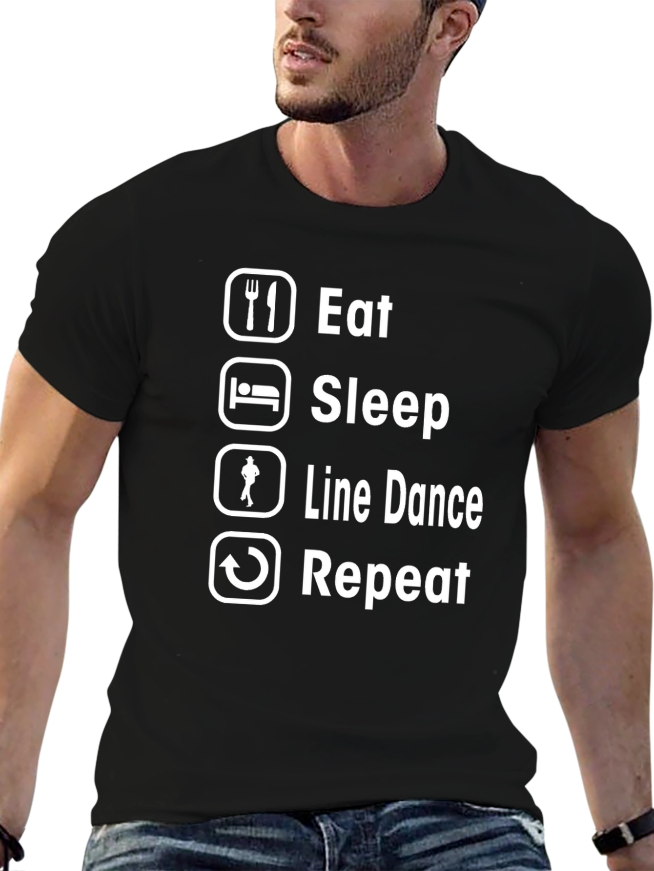 Eat Sleep Line Dance Repeat Funny T-Shirt