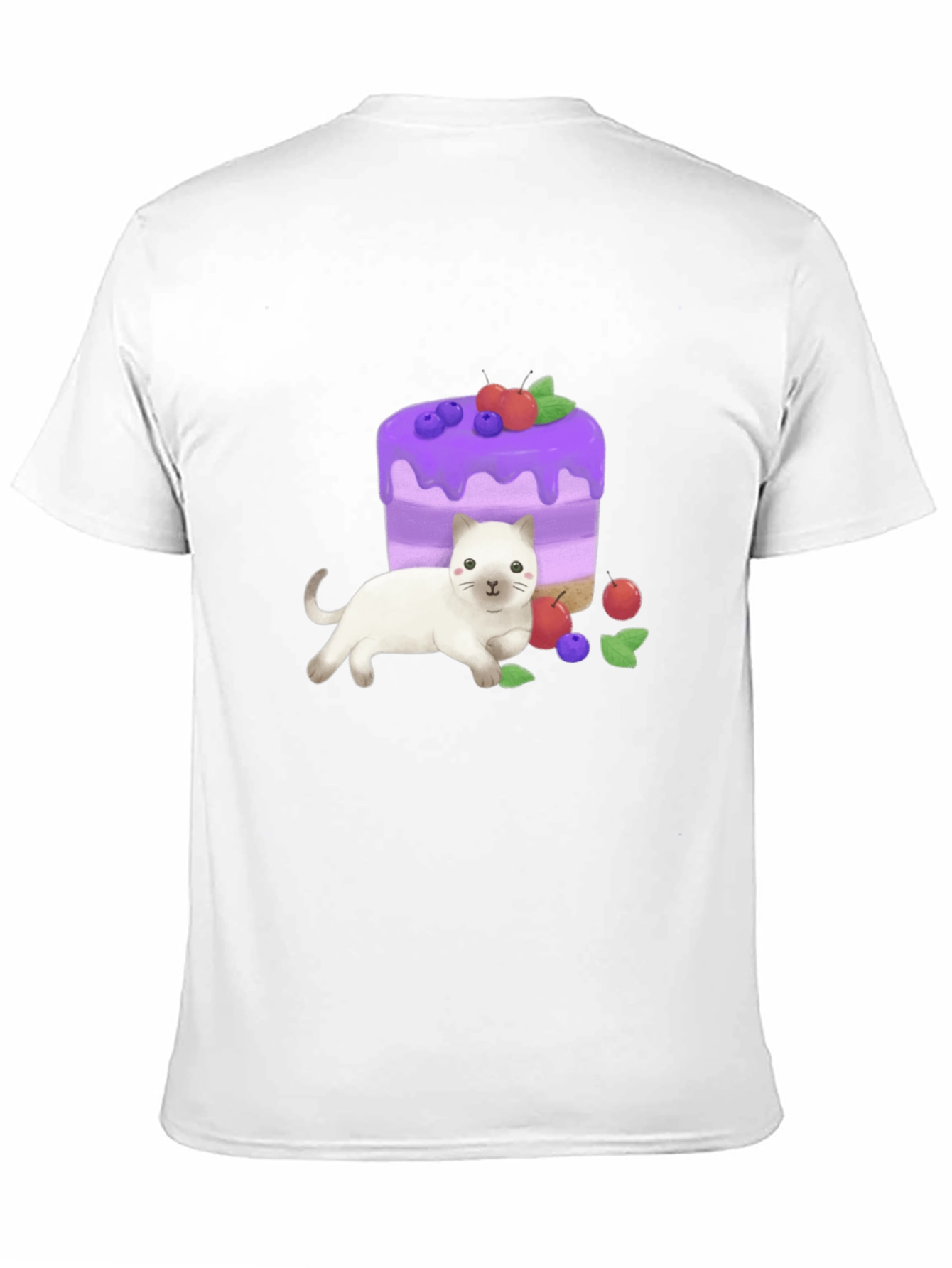 Cute Cat & Cake Graphic Tee - Unique Design
