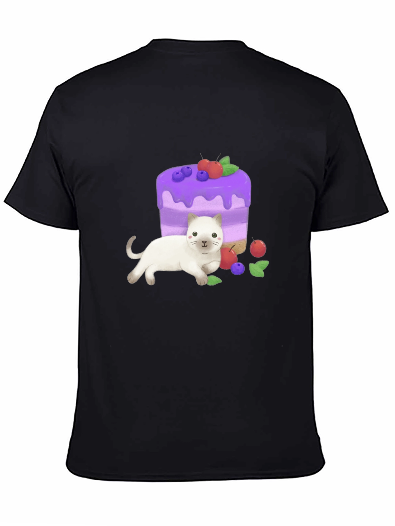 Cute Cat & Cake Graphic Tee - Unique Design