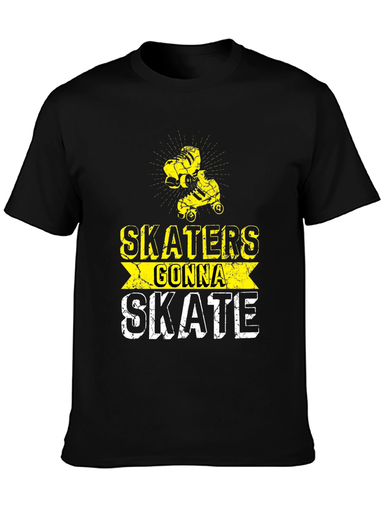 Skaters Gonna Skate Graphic Tee - Black Cotton Blend