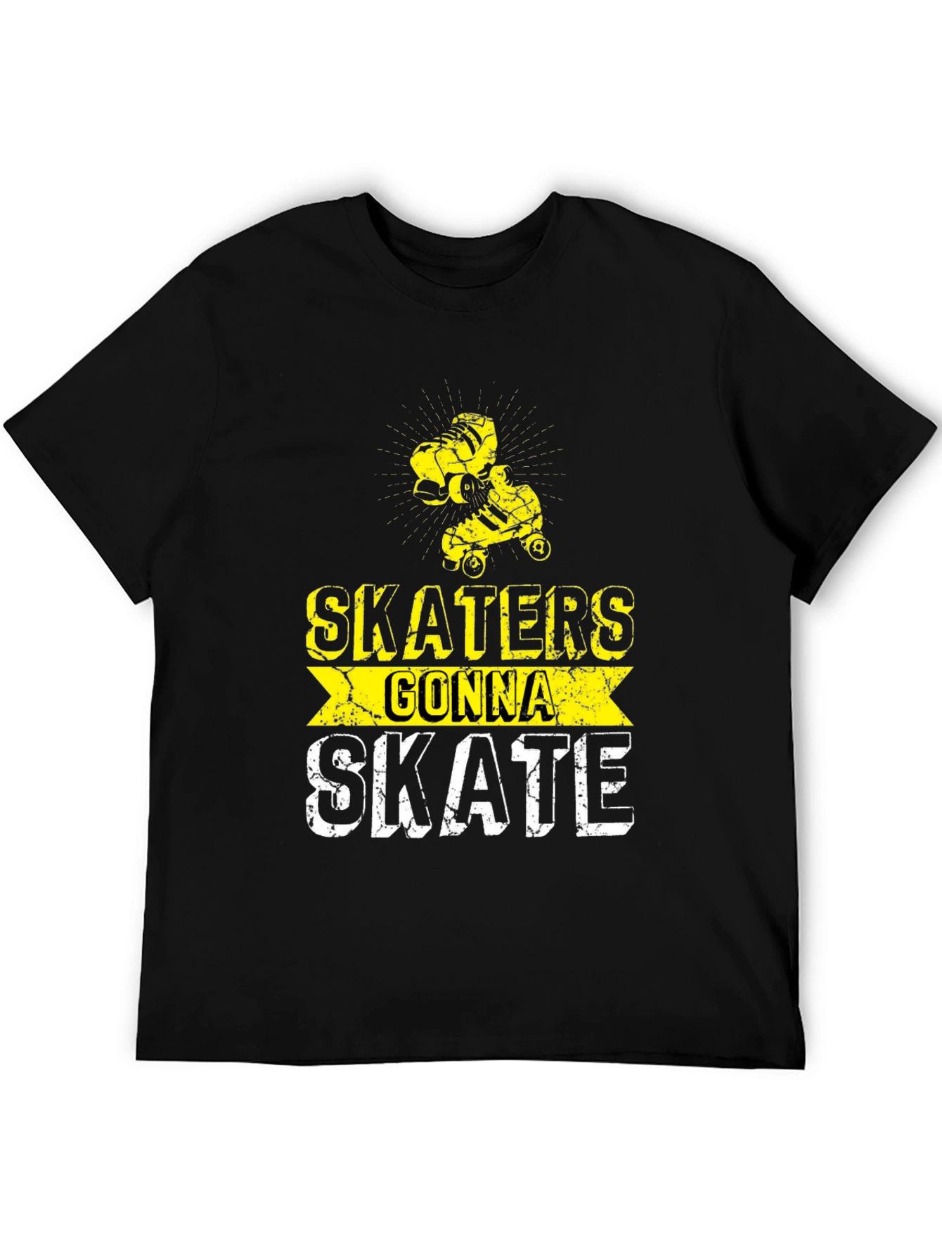 Skaters Gonna Skate Graphic Tee - Black Cotton Blend