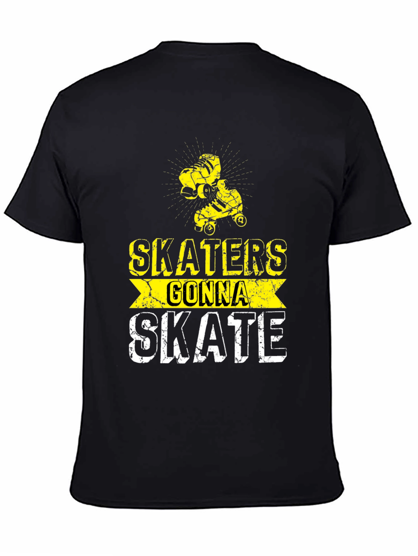 Skaters Gonna Skate Graphic Tee - Black Cotton Blend