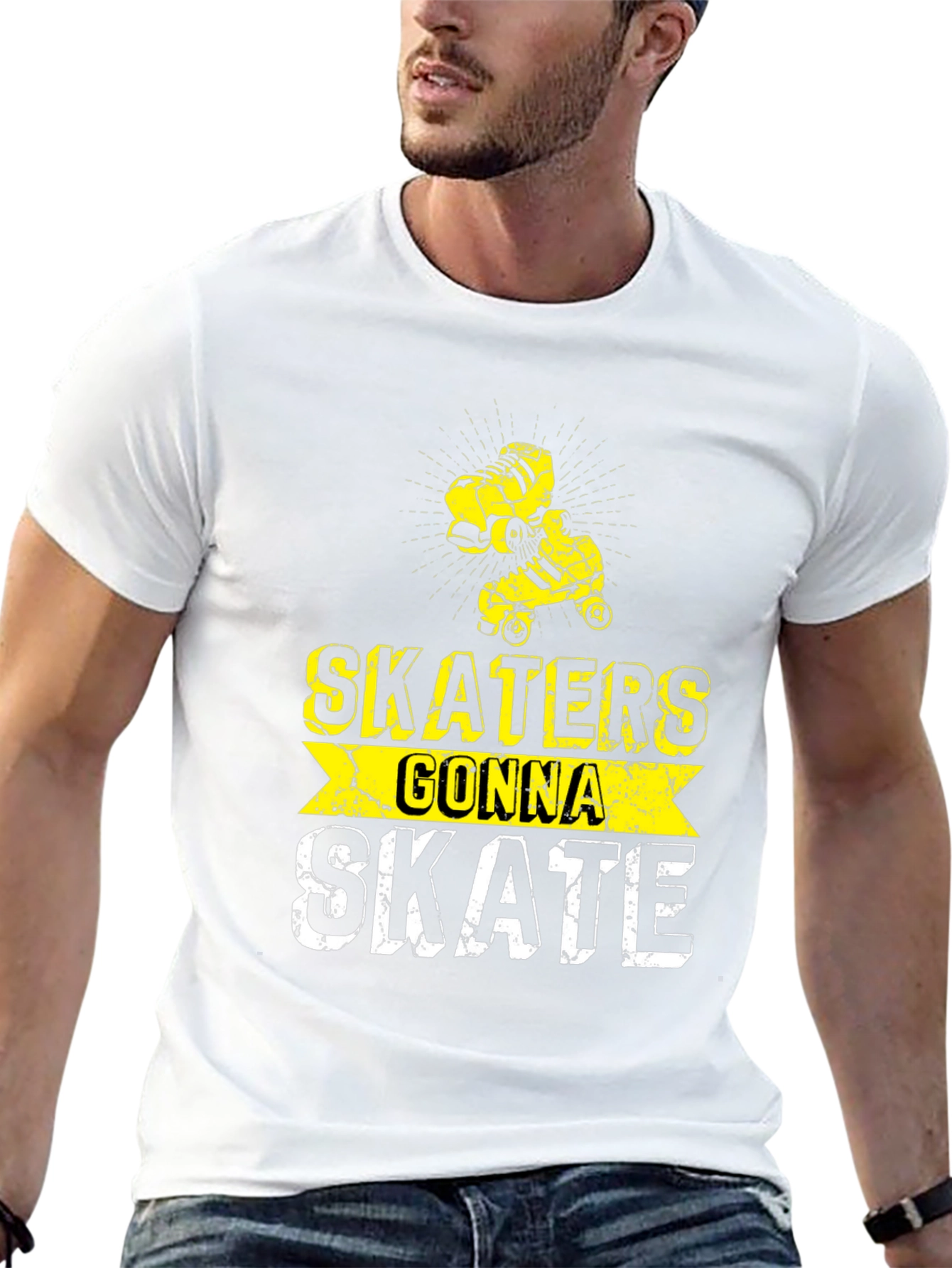 Skaters Gonna Skate Graphic Tee - Black Cotton Blend