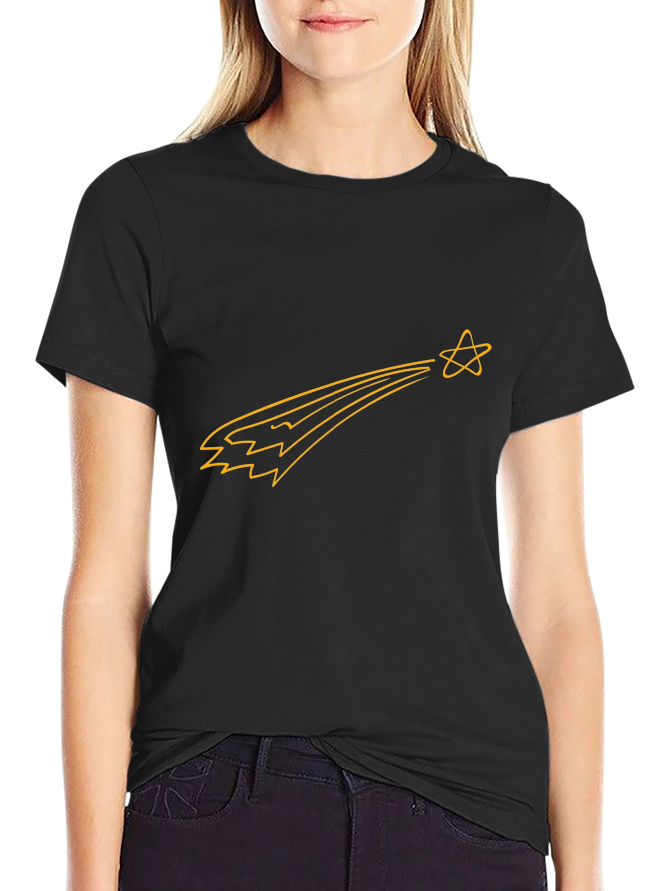Shooting Star Graphic Tee - Black Casual Shirt