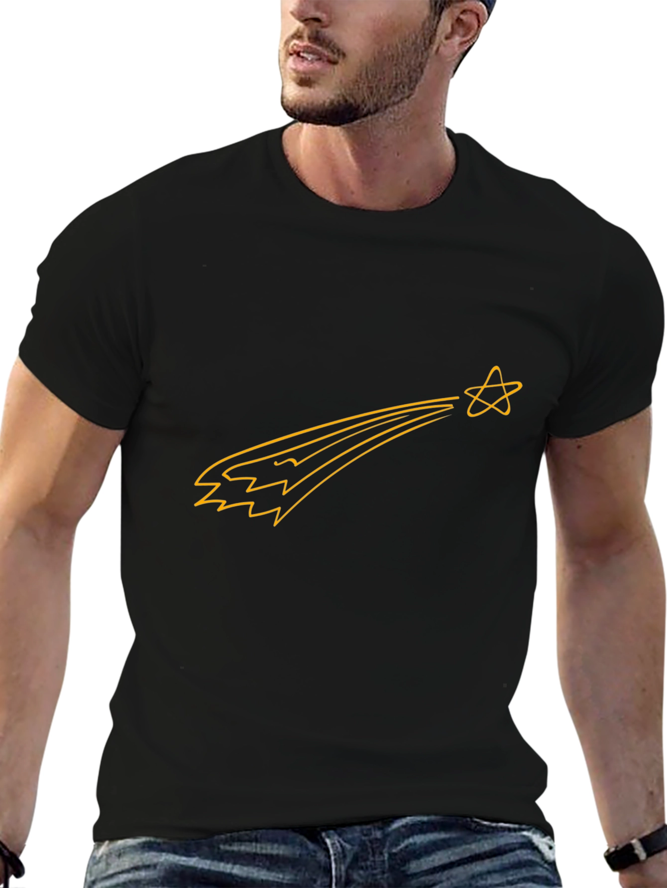 Shooting Star Graphic Tee - Black Casual Shirt