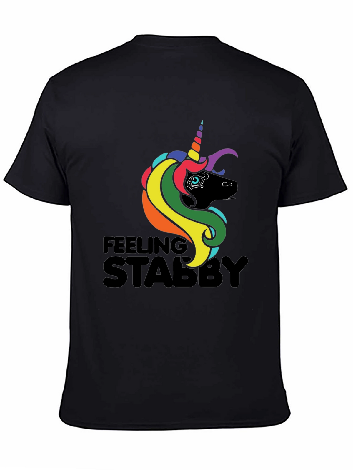 Feeling Stabby Unicorn Black T-Shirt