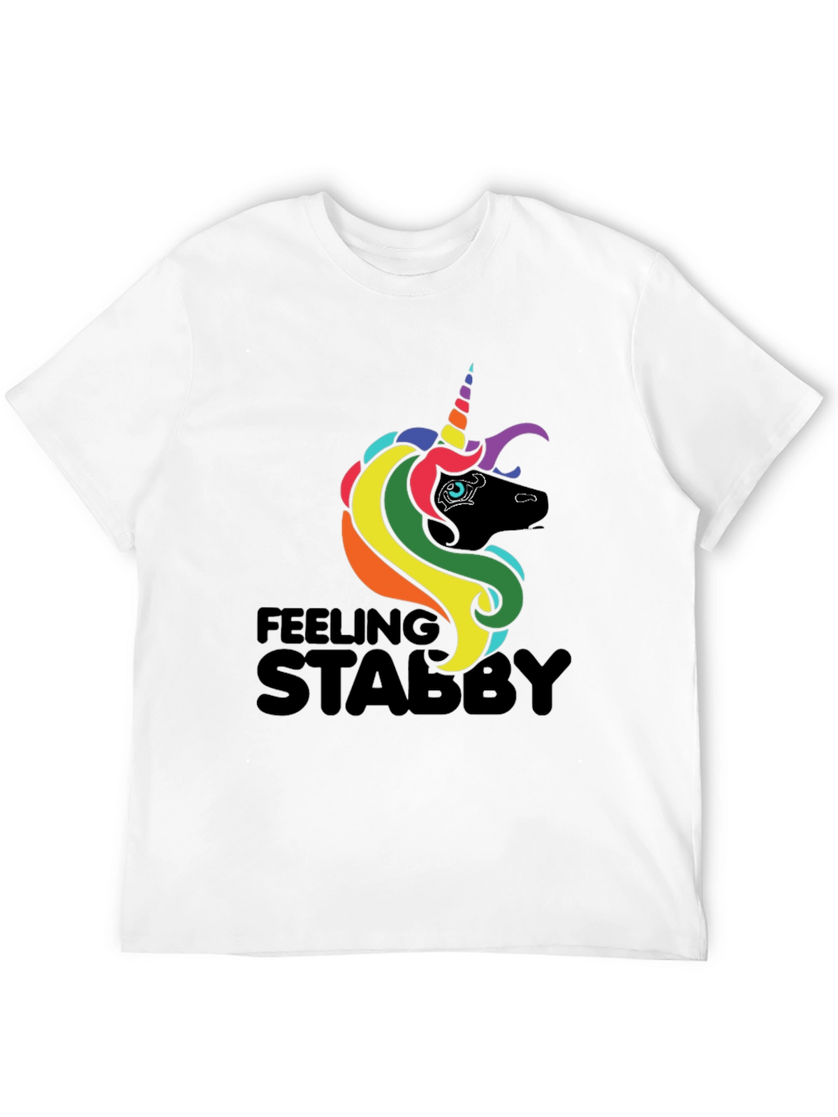 Feeling Stabby Unicorn Black T-Shirt