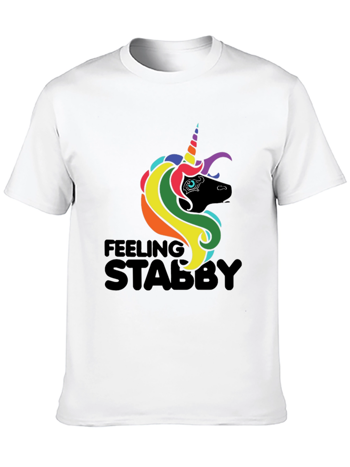 Feeling Stabby Unicorn Black T-Shirt