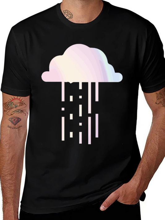 Cloud Rain Graphic Tee - Stylish Black T-Shirt