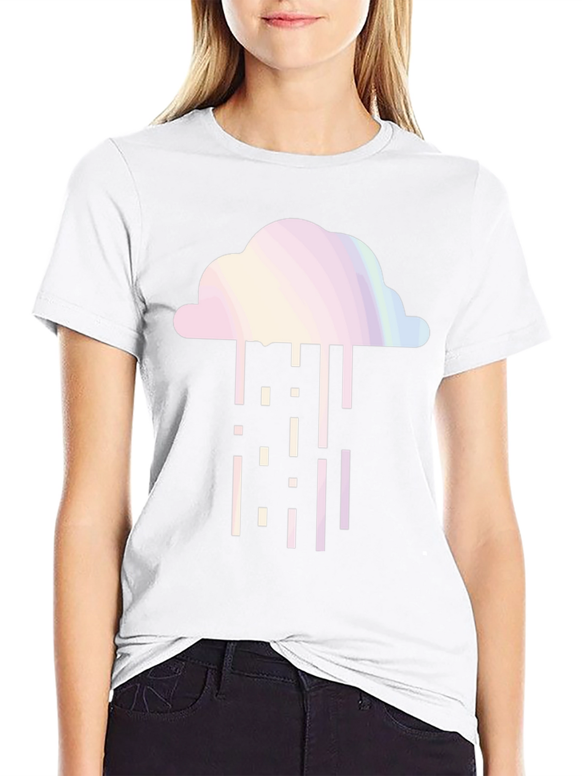 Cloud Rain Graphic Tee - Stylish Black T-Shirt